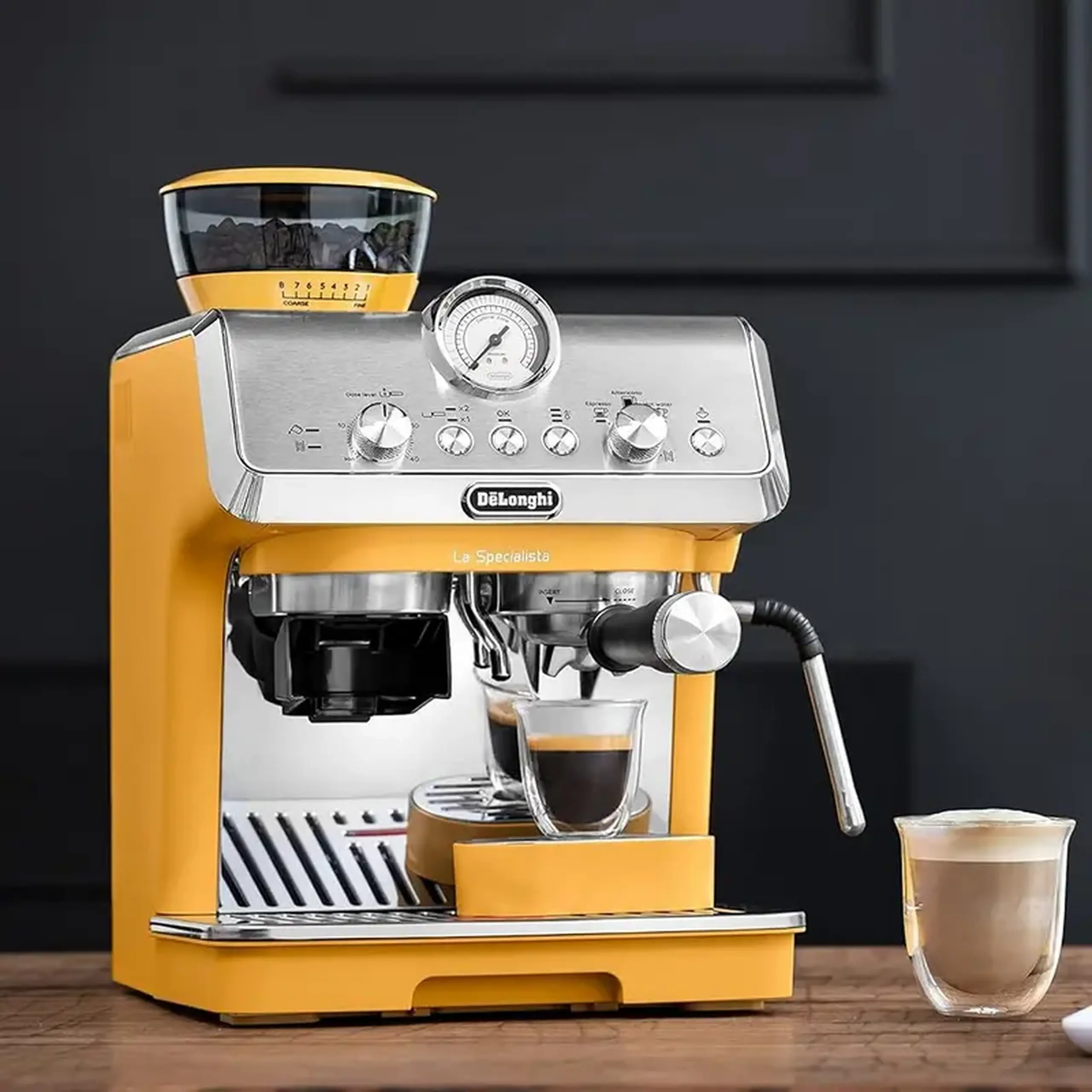 Cafetiera manuala DeLonghi EC9155.YE, 1400W, Galben