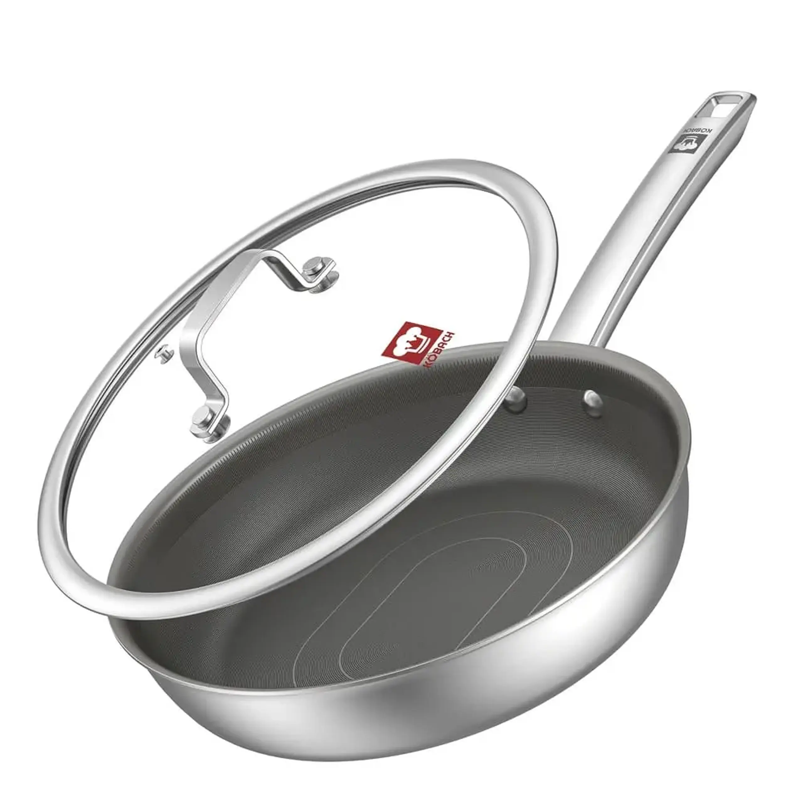 Set 2 Tigăi Kobach 24 cm – Inox 316, 3-Ply, Tehnologie Lotus Nano