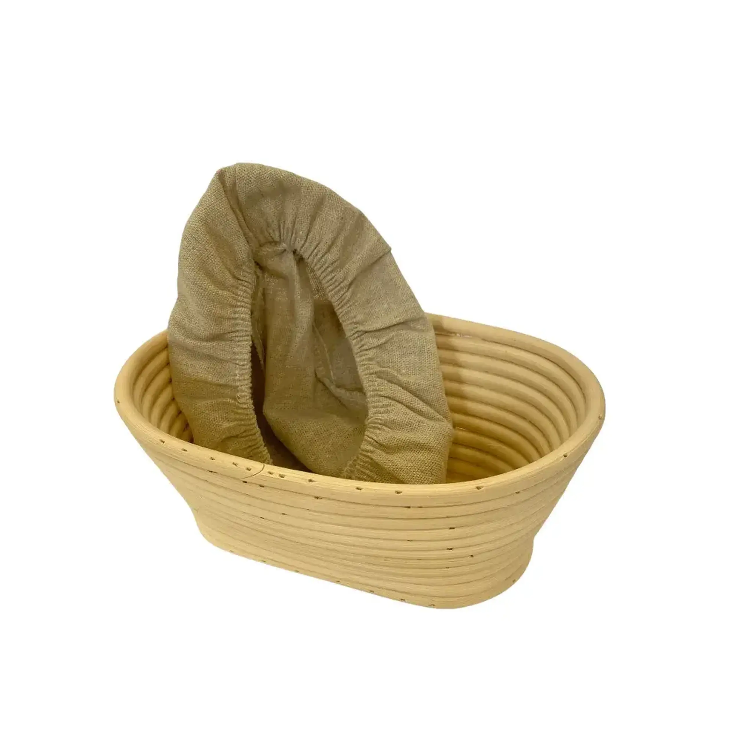 Coș pentru dospit pâine, 500g, cu husă din in, din răchită - banneton