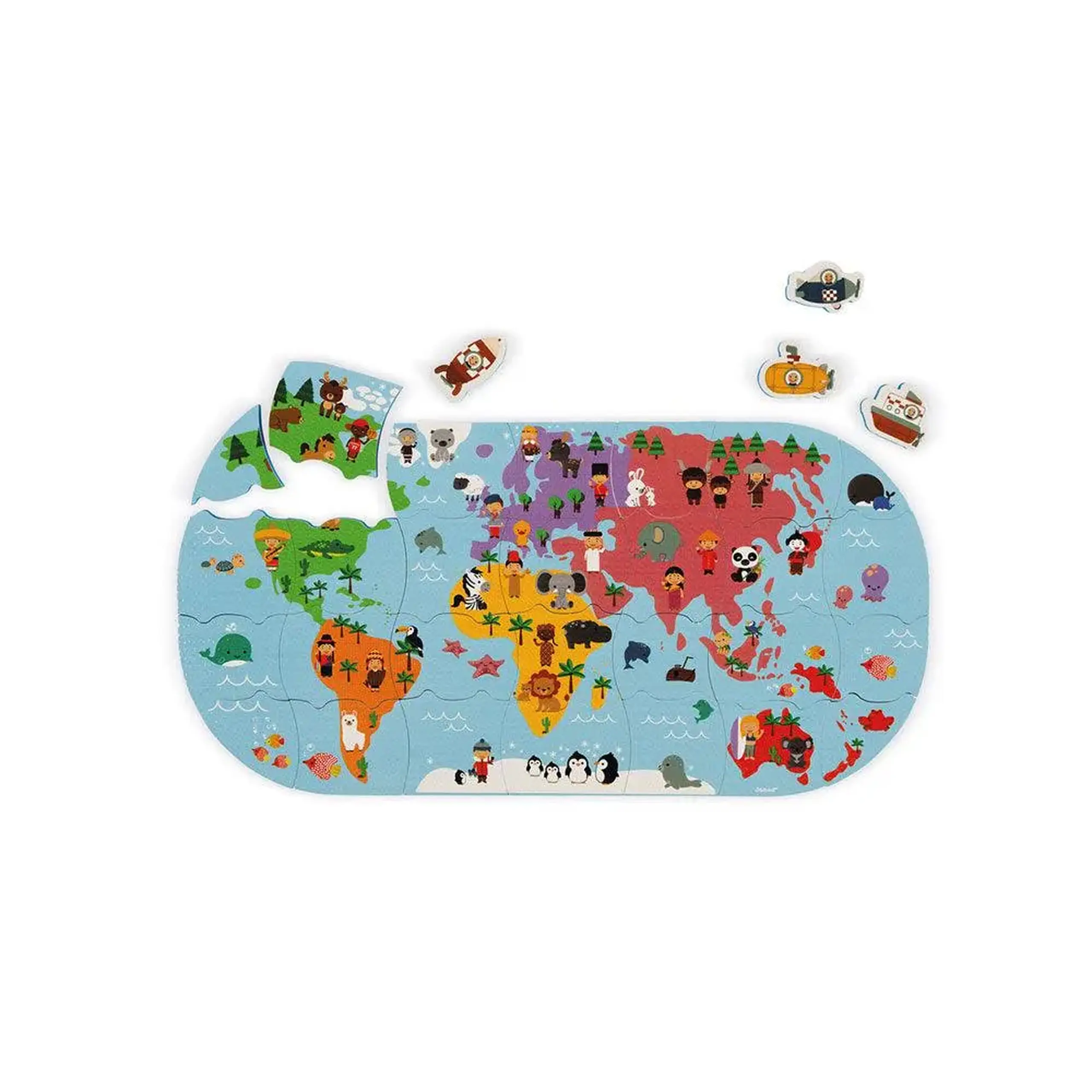 Puzzle de baie „Harta exploratorului”, 28 de piese — Janod