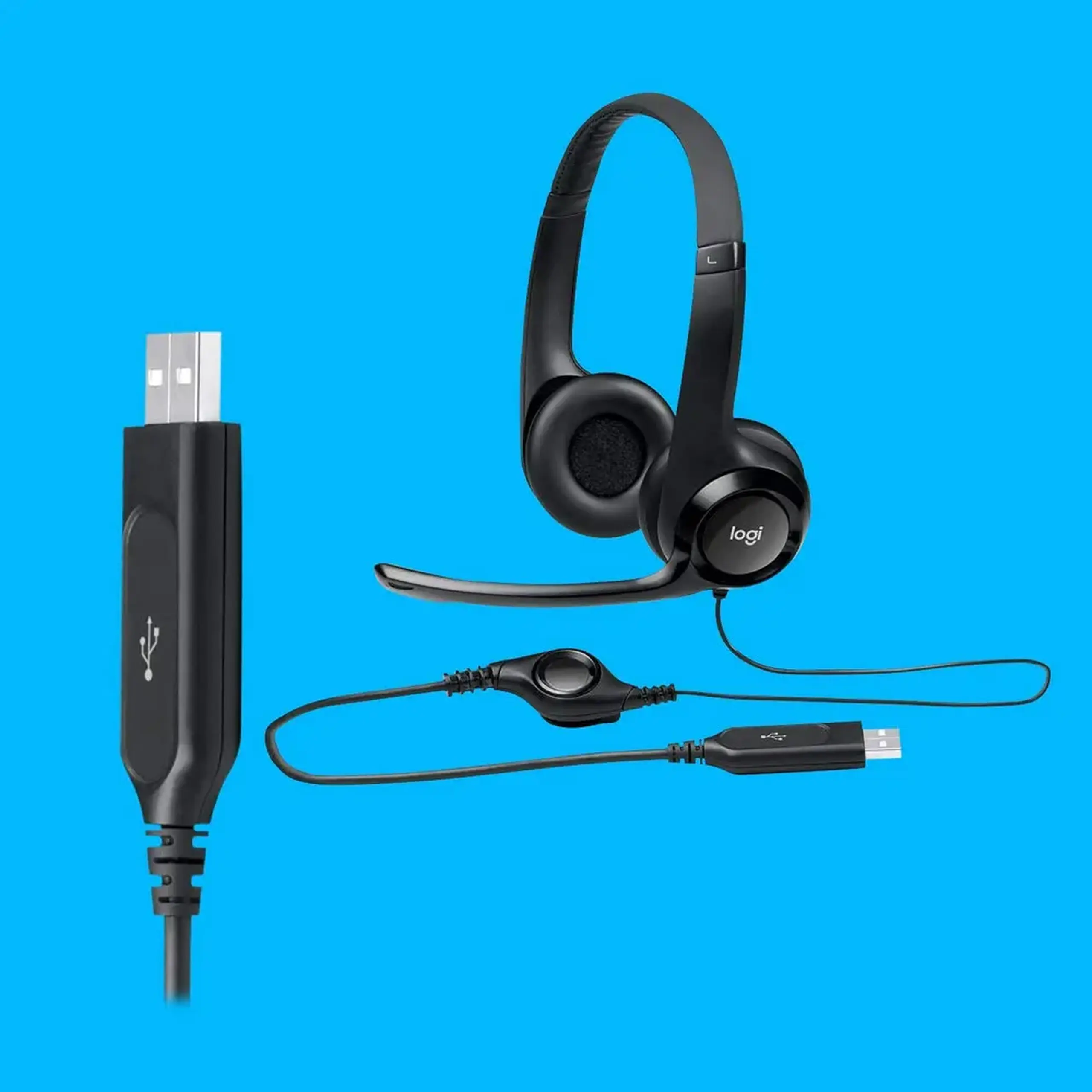 Căști Logitech H390, Negru