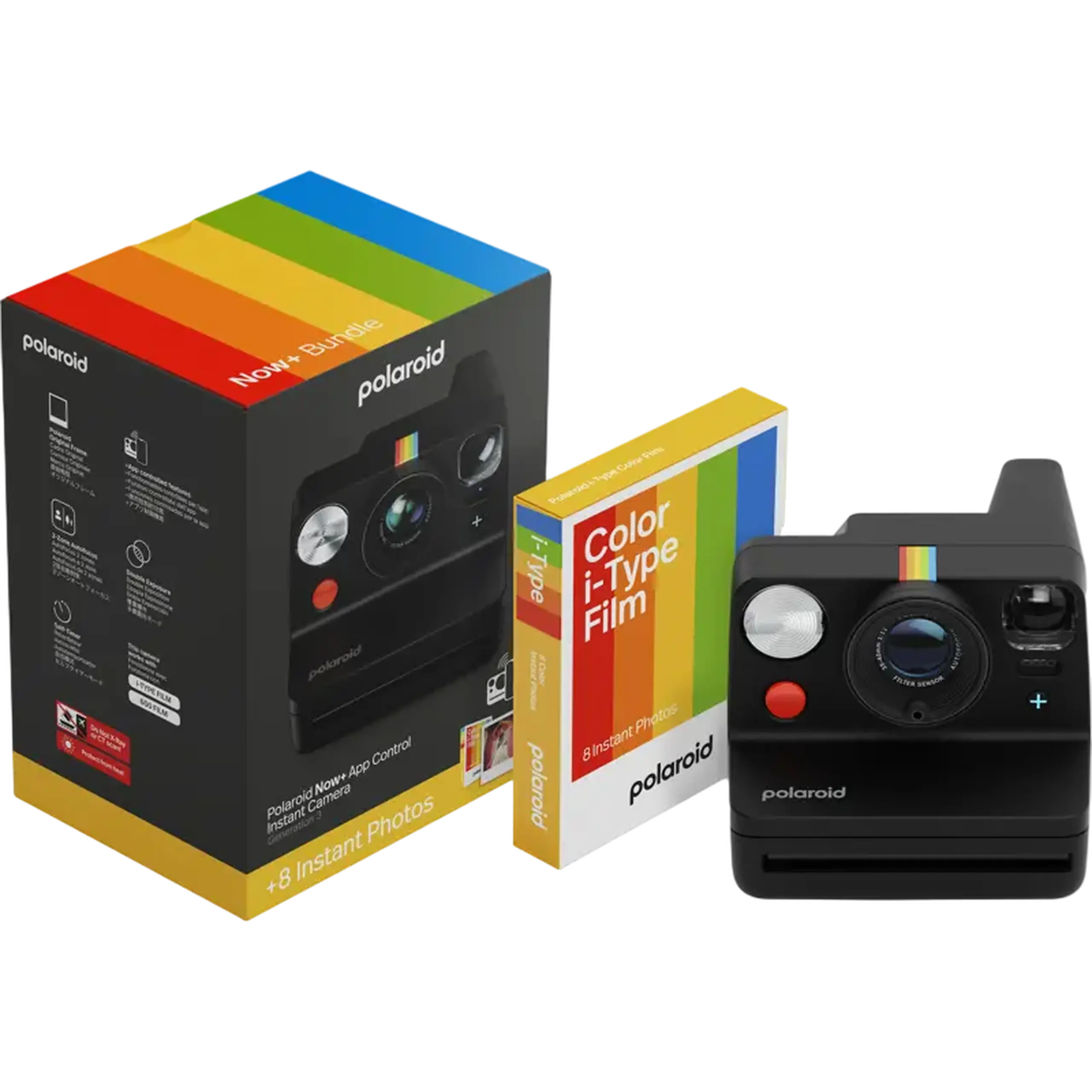 Cameră Foto Polaroid Now Gen 3 + Color Film Bundle, Negru