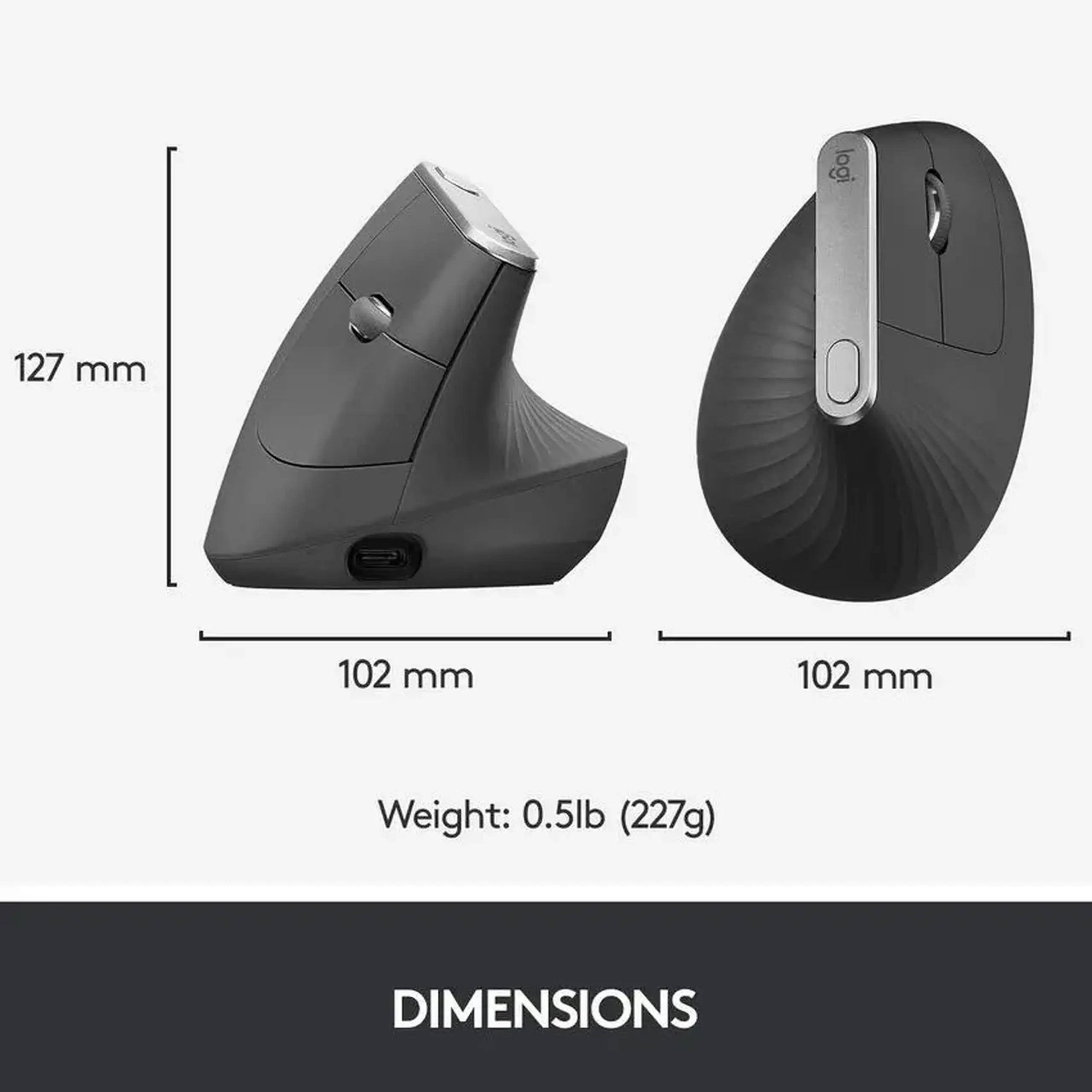 Mouse Wireless Logitech MX Vertical, Negru