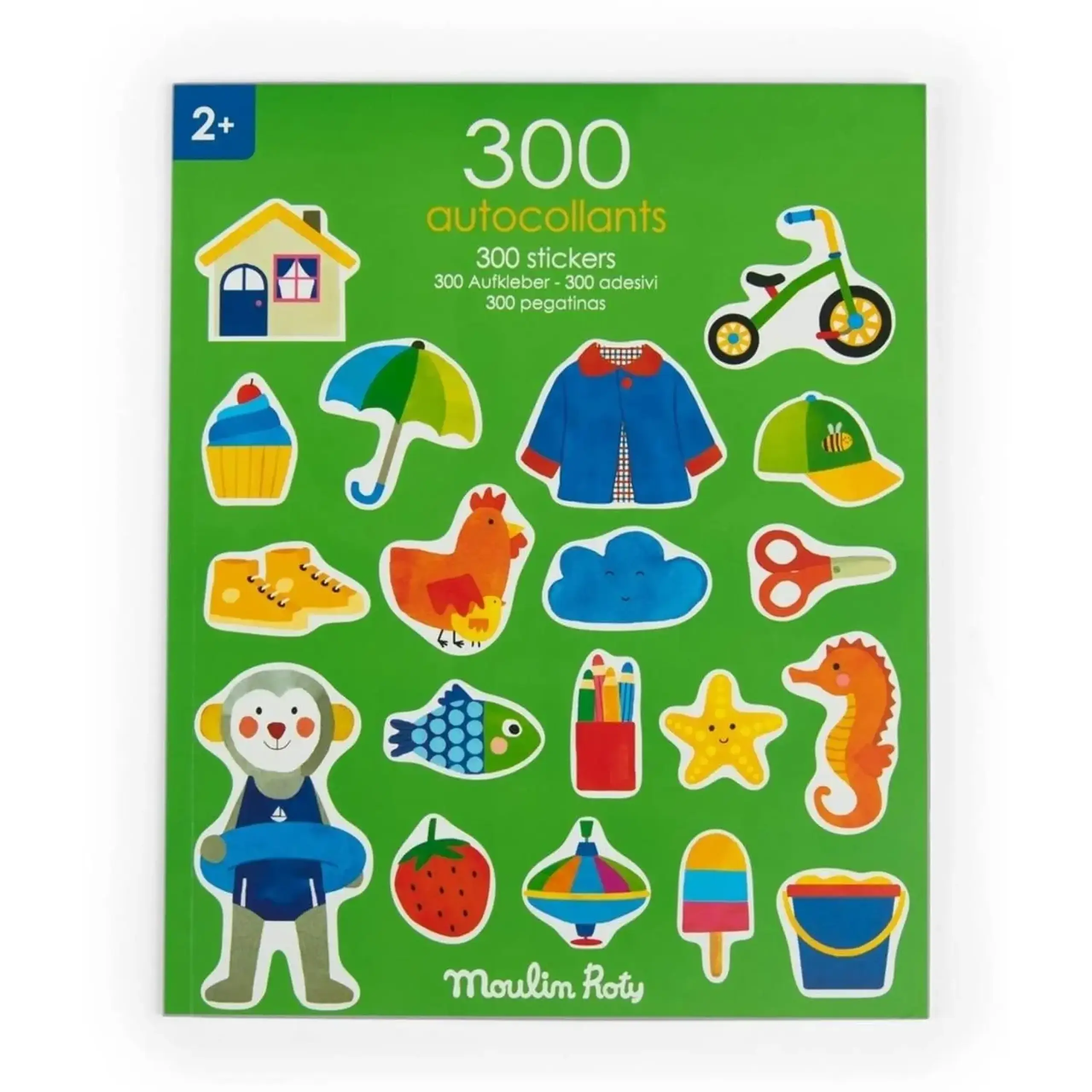 Carte cu 300 de stickere reutilizabile, Les Popipop — Moulin Roty