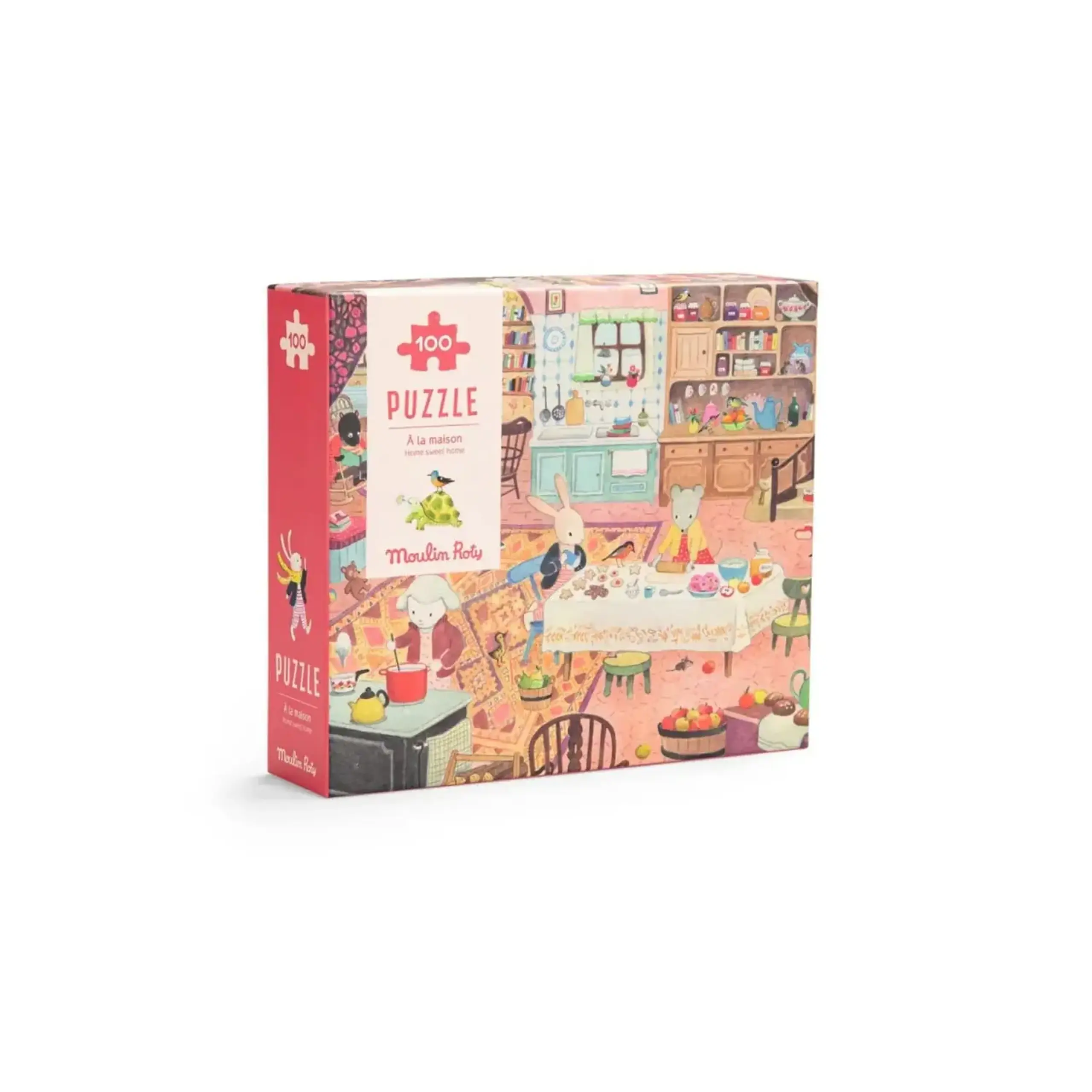 Puzzle de observație „À la maison”, 100 de piese, La Grande Famille — Moulin Roty