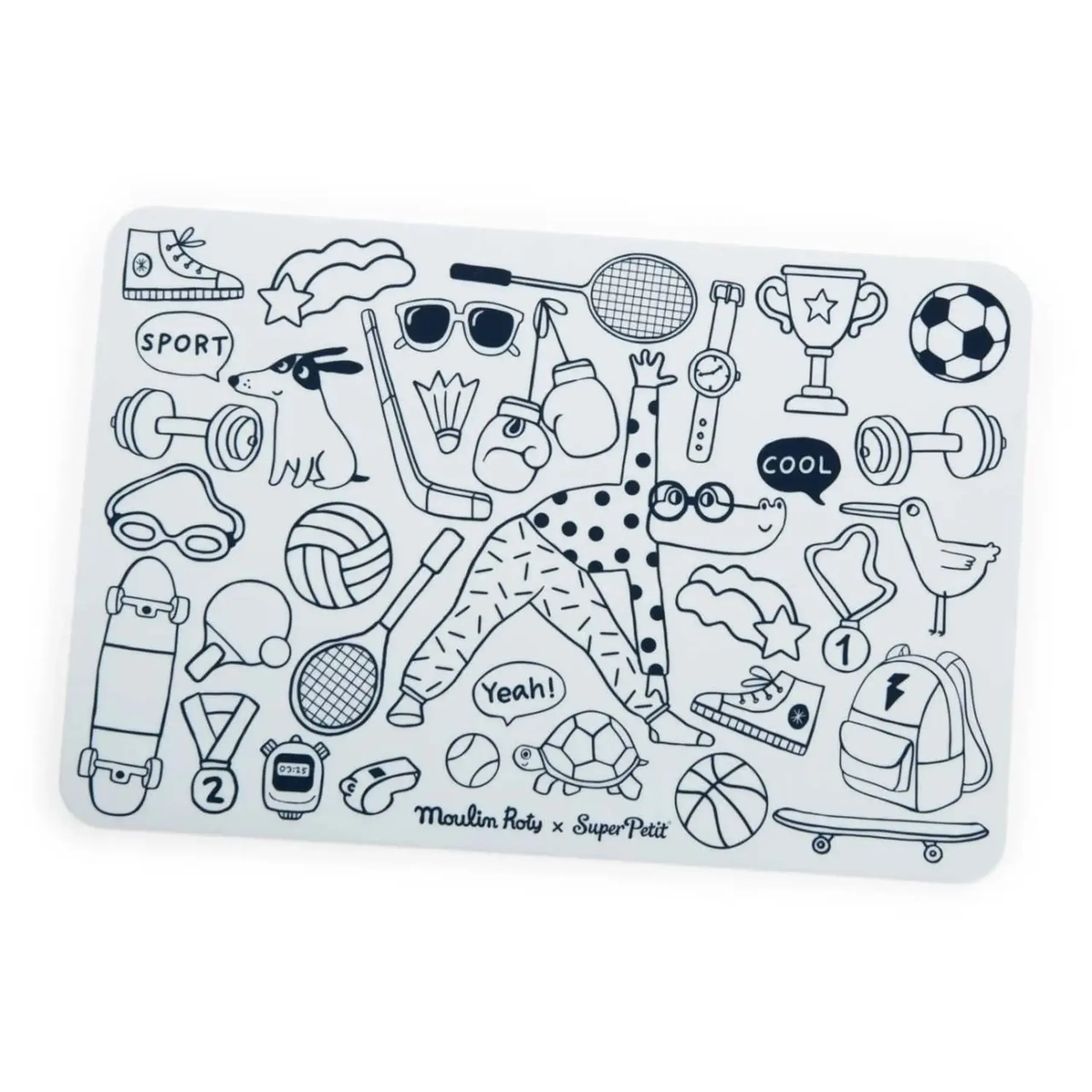 Mini planșă reutilizabilă din silicon, 3 modele — Moulin Roty - Les Schmouks