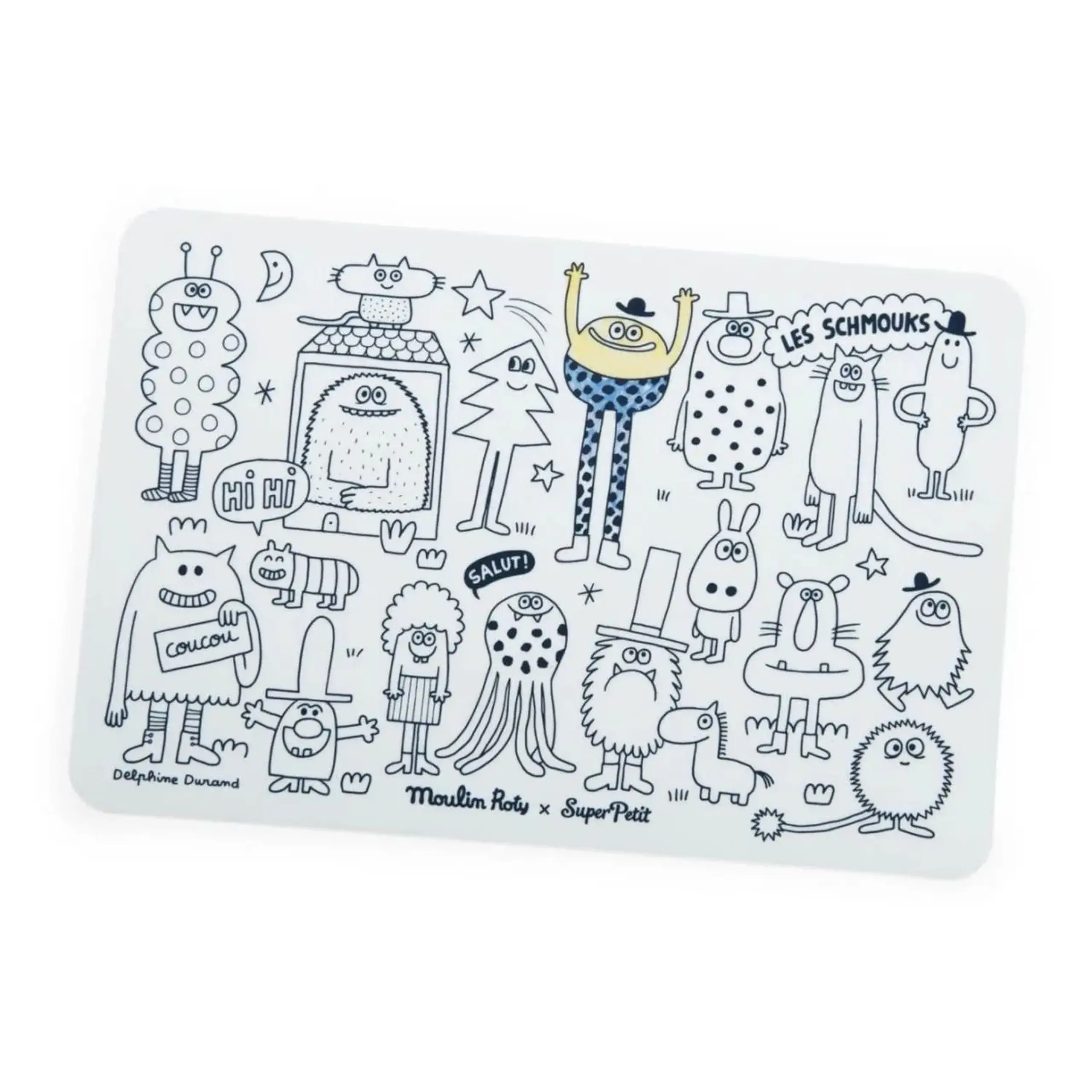 Mini planșă reutilizabilă din silicon, 3 modele — Moulin Roty - Aujourd'hui c'est mercredi
