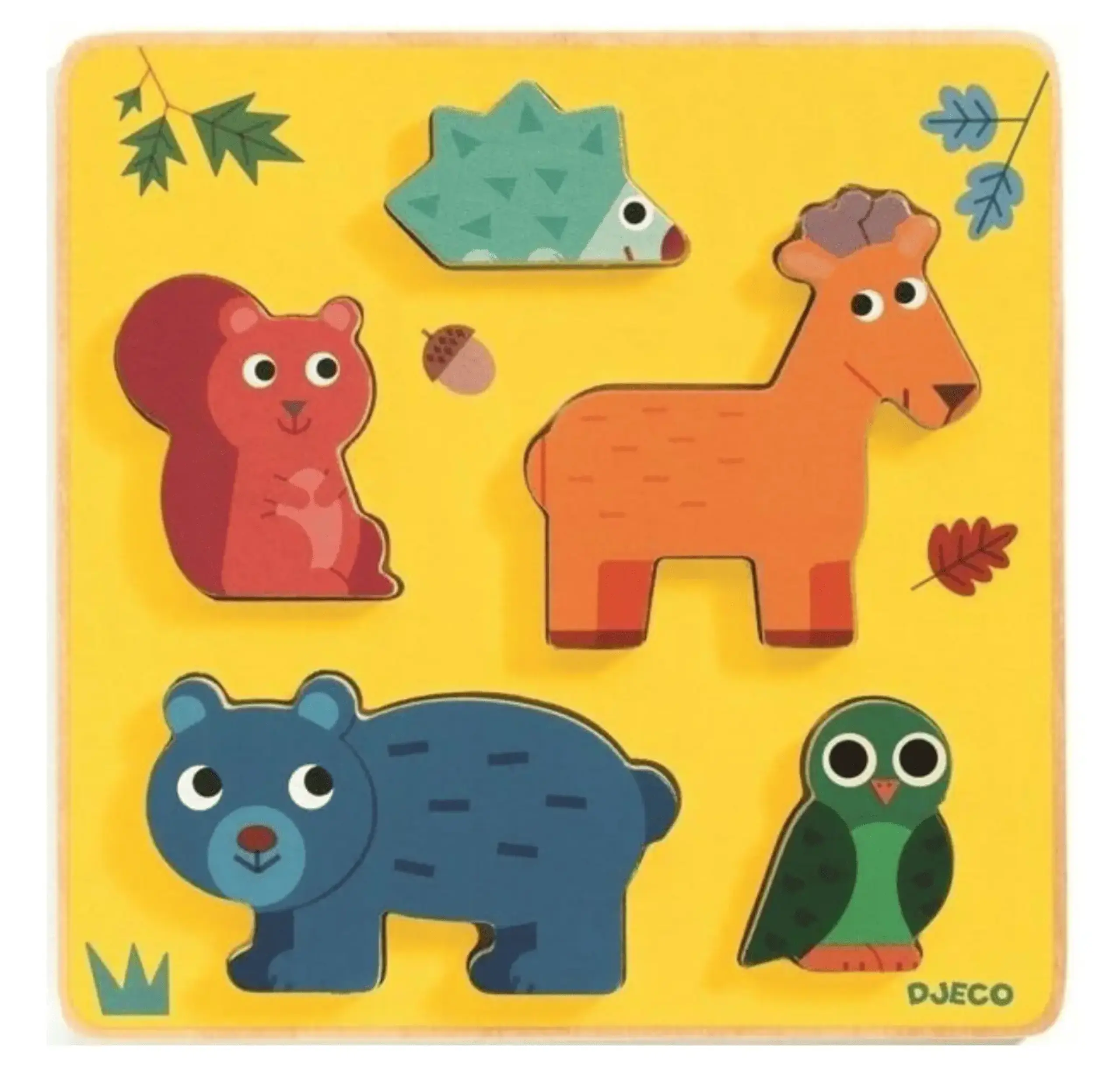 Puzzle din lemn BabyAnimali, 5 piese — Djeco