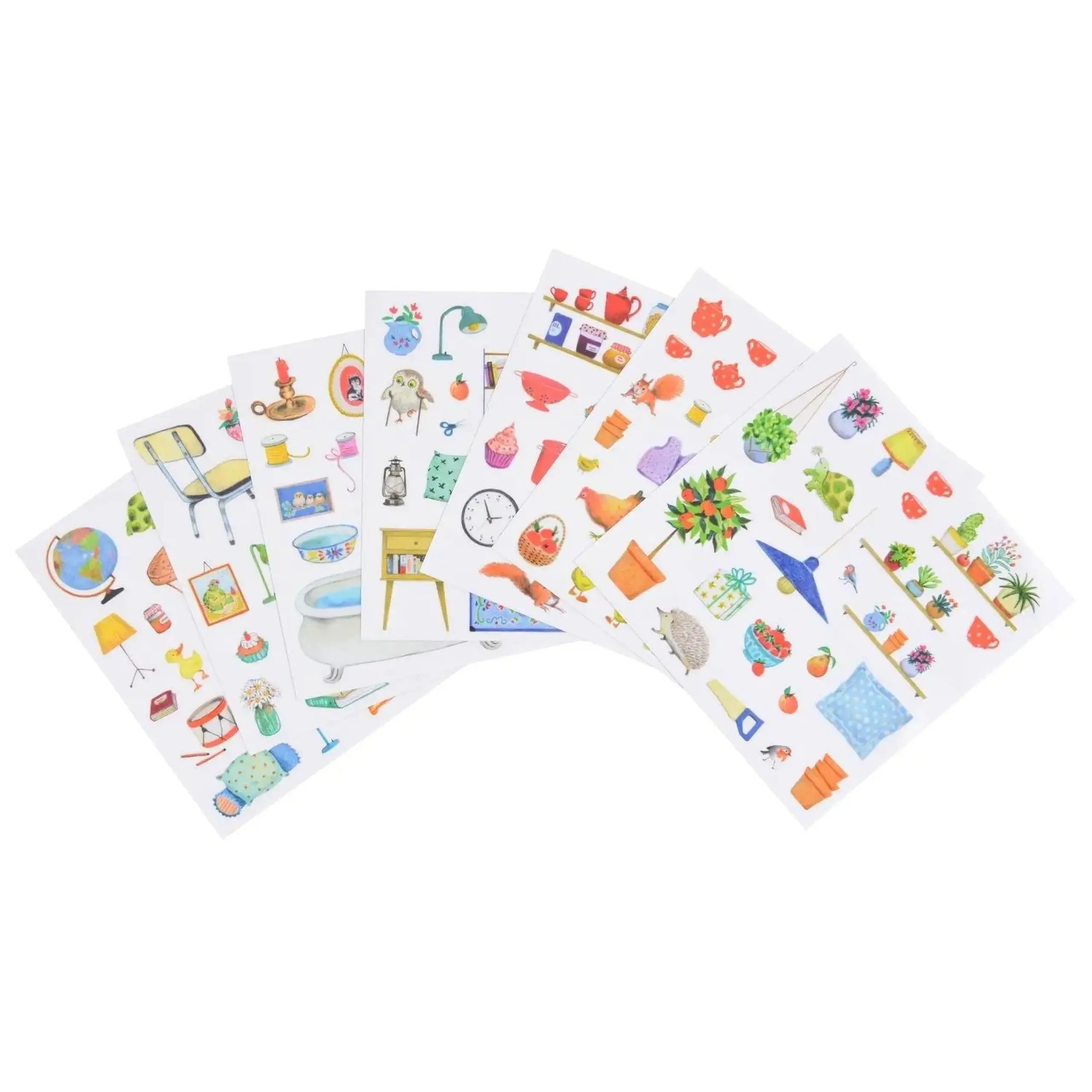 Carte de colorat cu 160 de stickere, La Grande Famille — Moulin Roty