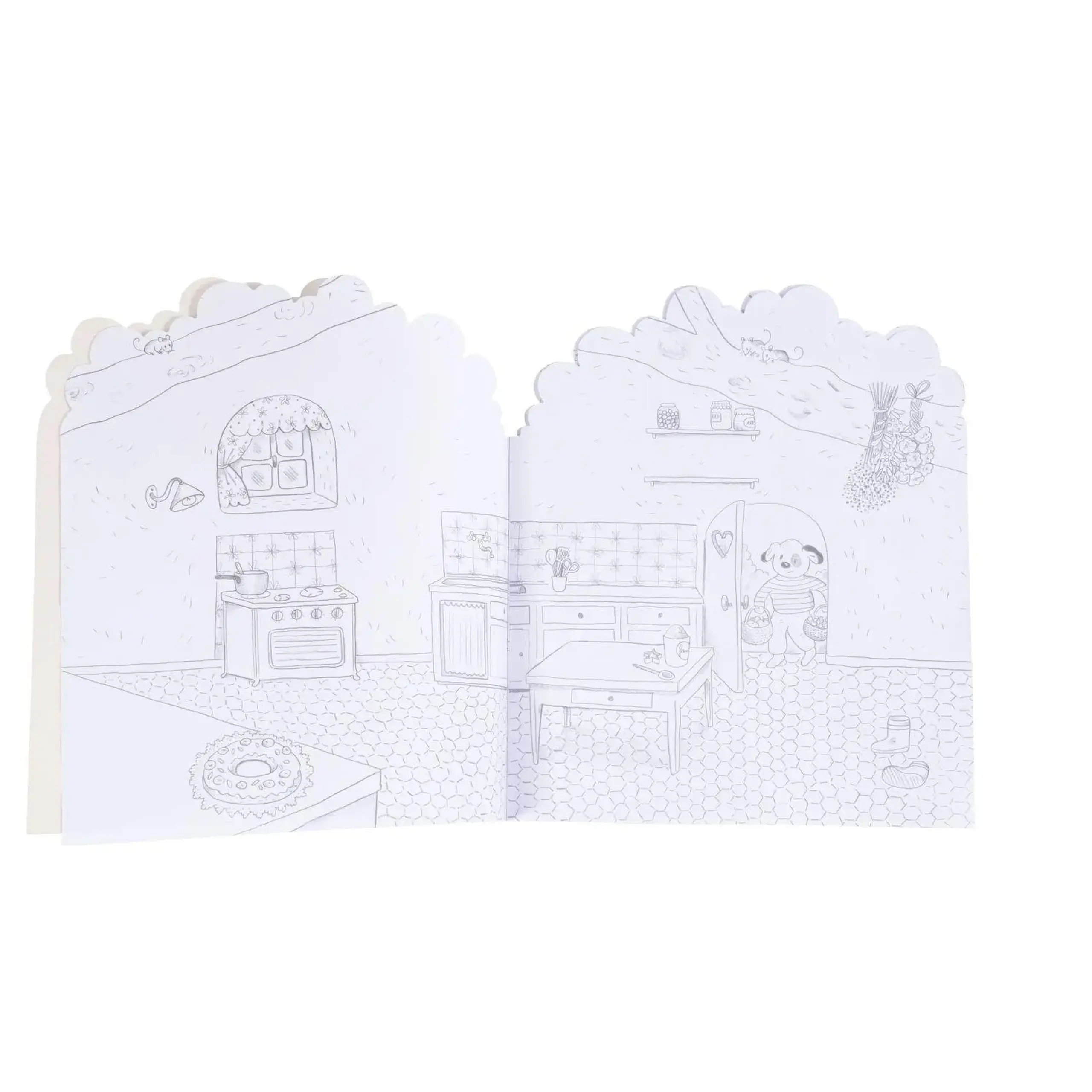 Carte de colorat cu 160 de stickere, La Grande Famille — Moulin Roty