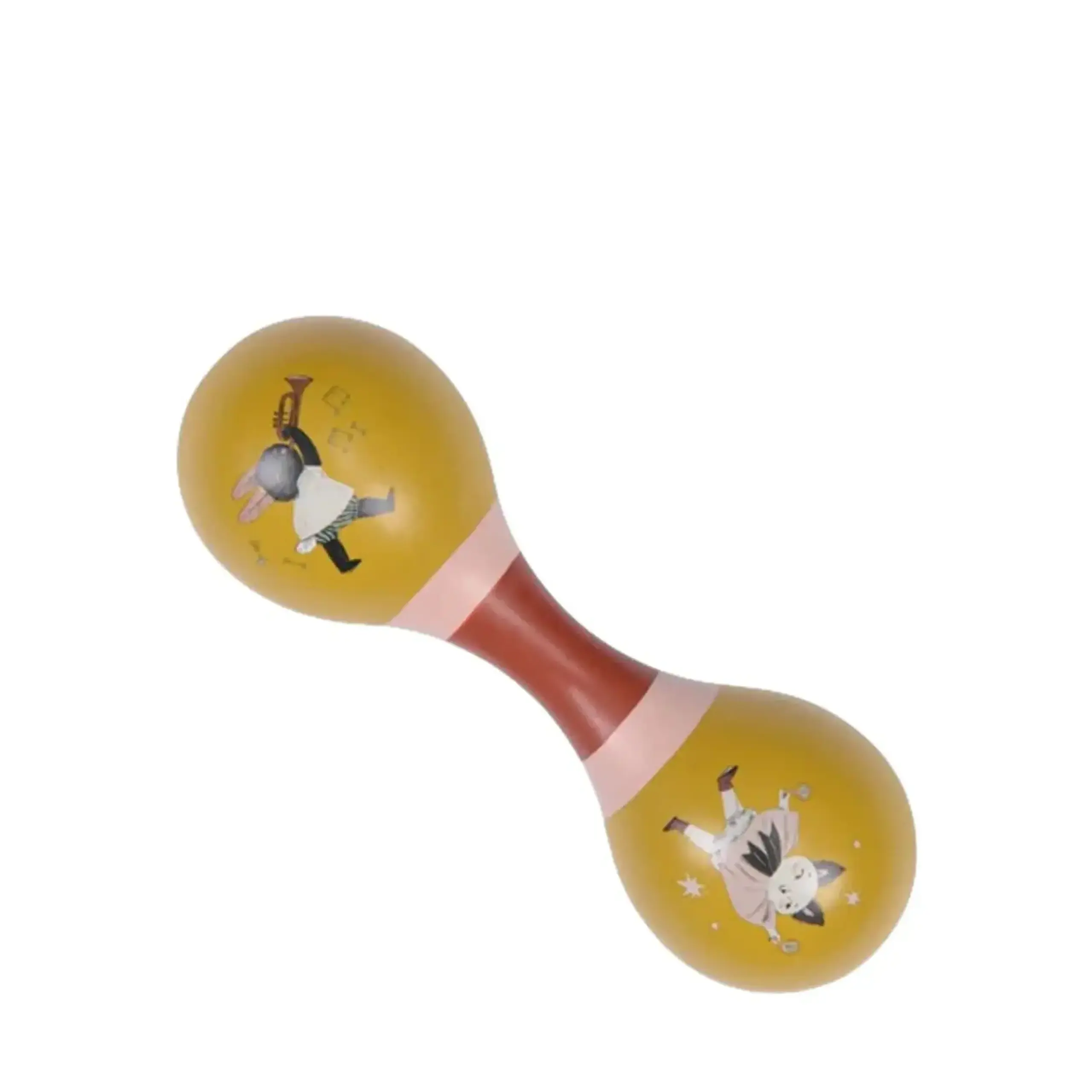 Maracas dublu din lemn, Après la pluie — Moulin Roty - Maracas dublu din lemn ochre