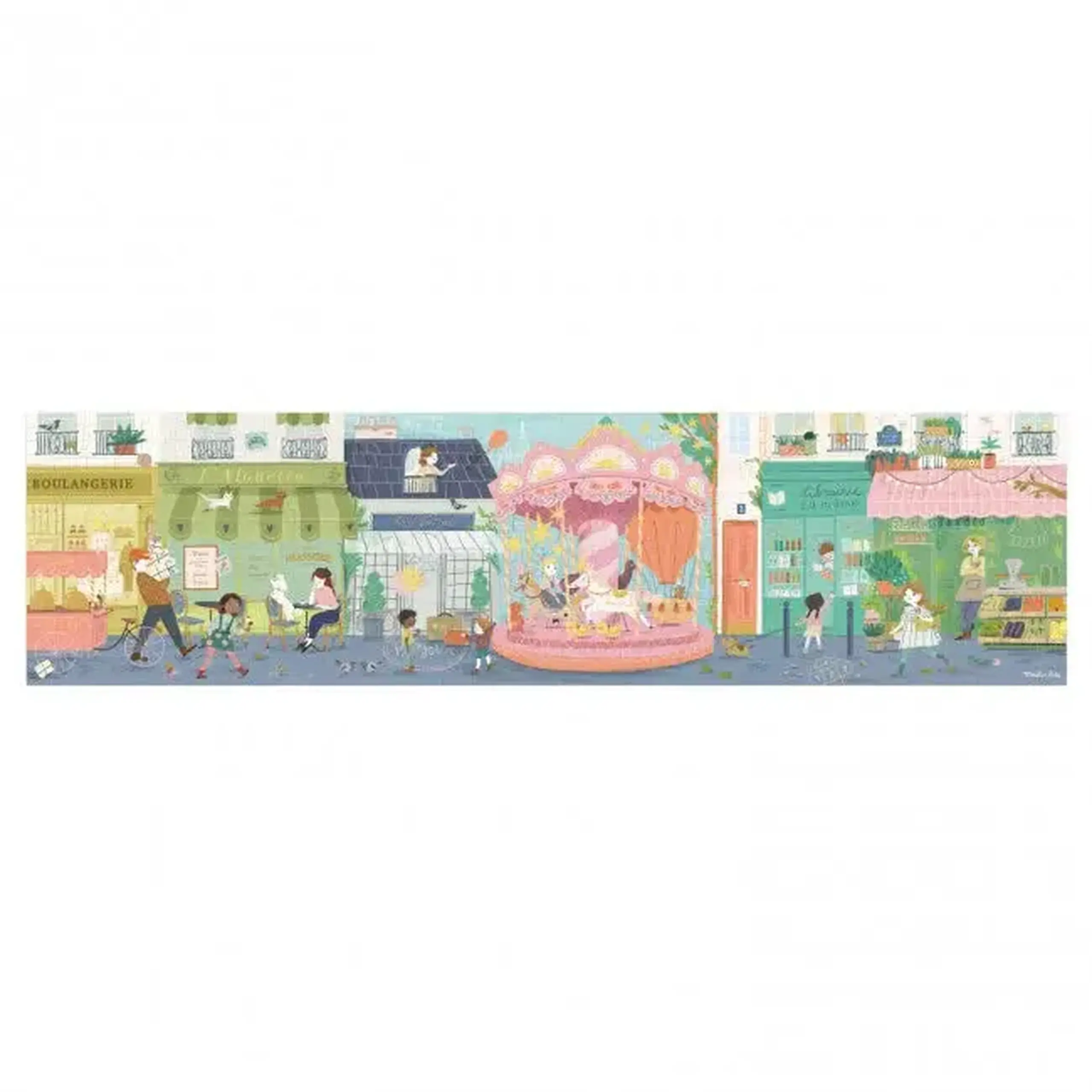 Puzzle panoramic „10 rue des Lilas”, 350 de piese, Les Parisiennes — Moulin Roty