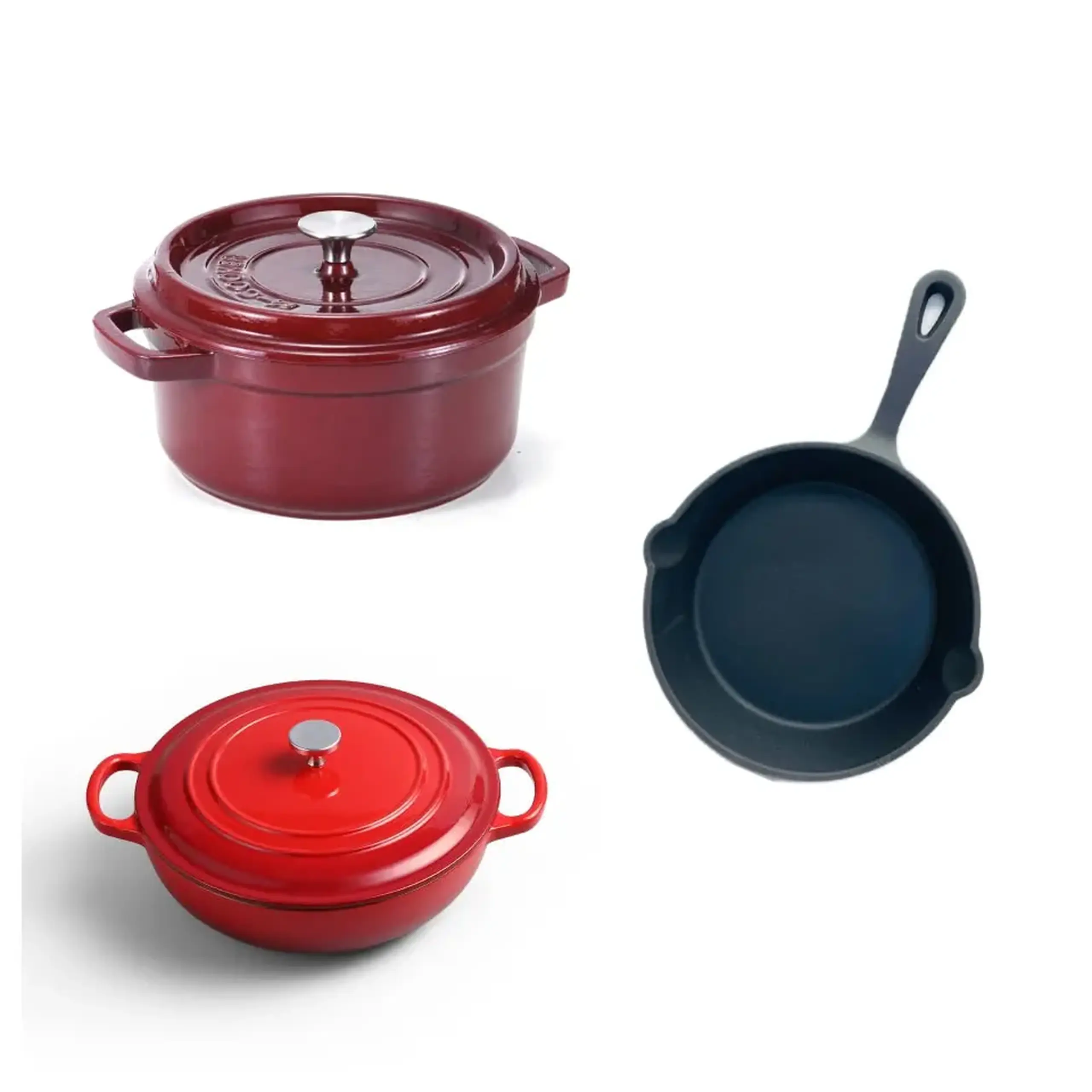 Set Vase din Fontă Emailată 24cm / 26cm / 20cm