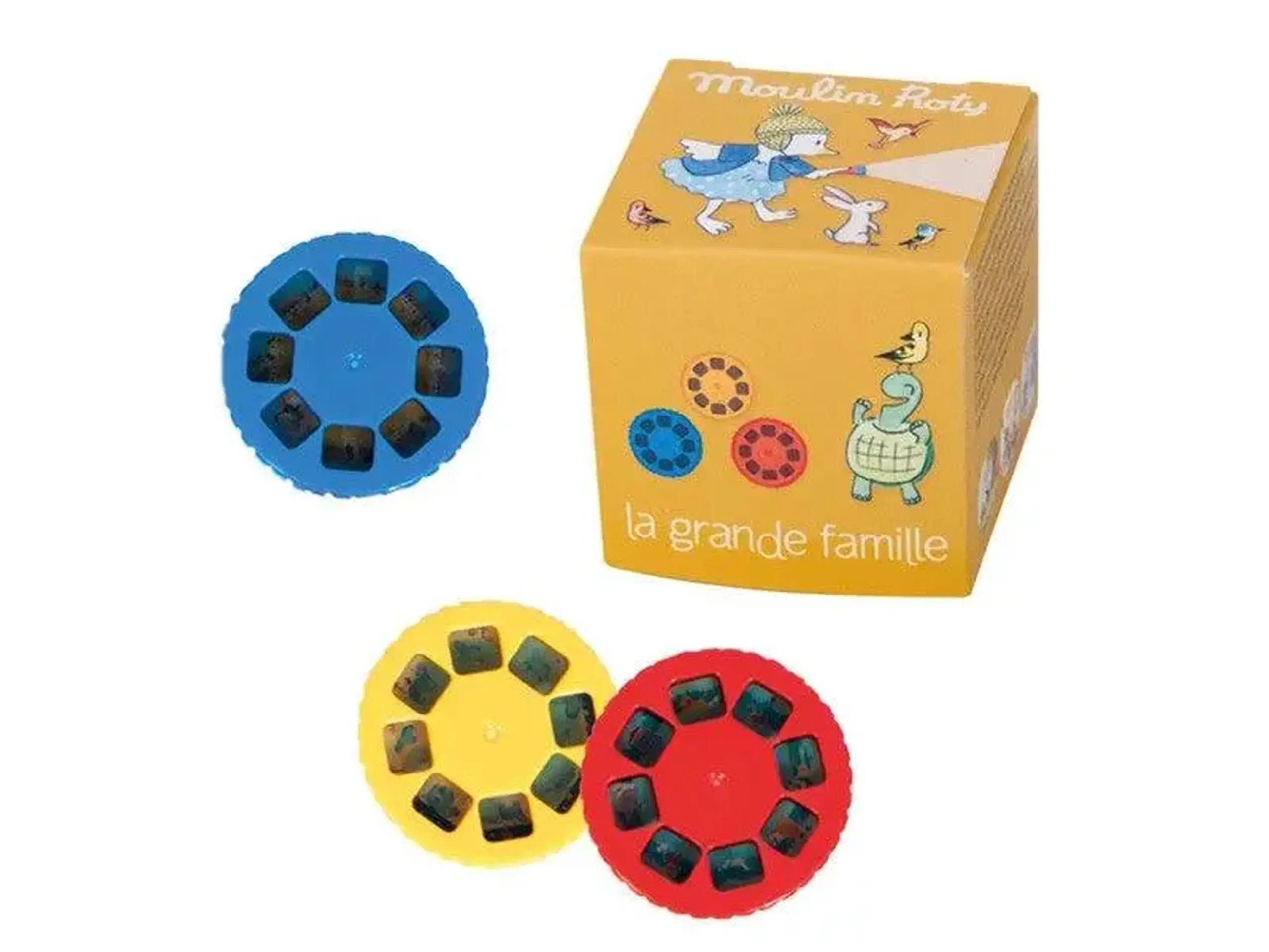 Set de 3 discuri pentru lampă cu povești — Moulin Roty - Cutia cu 3 discuri " Chick & Chickie"