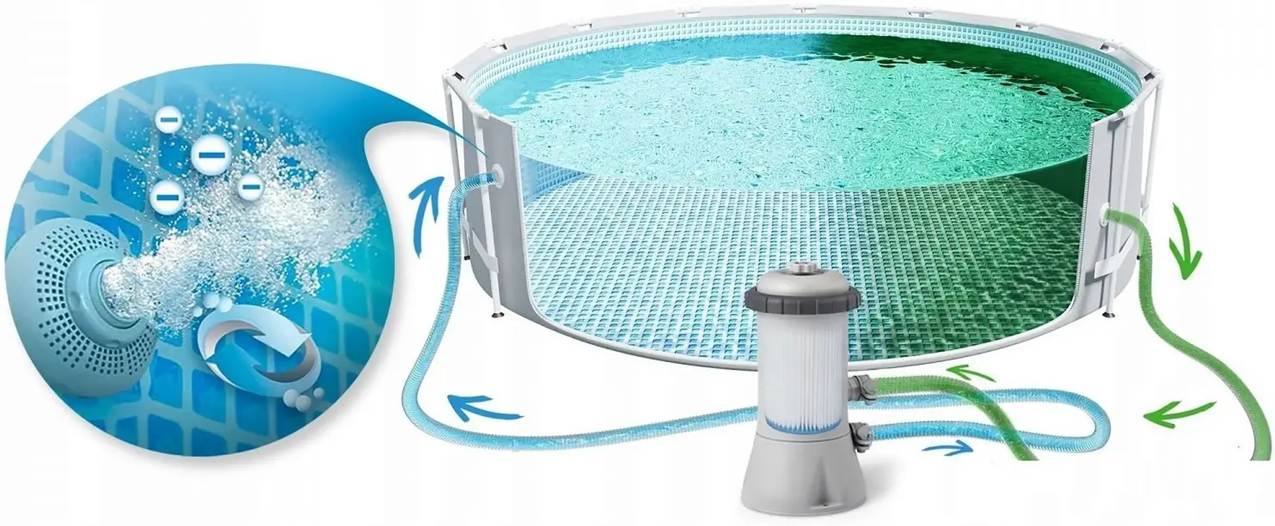 Piscina Intex 26742 GreyWood Premium, cadru metalic, 457 x 122 cm, pompa de filtrare + panou protectie + scara
