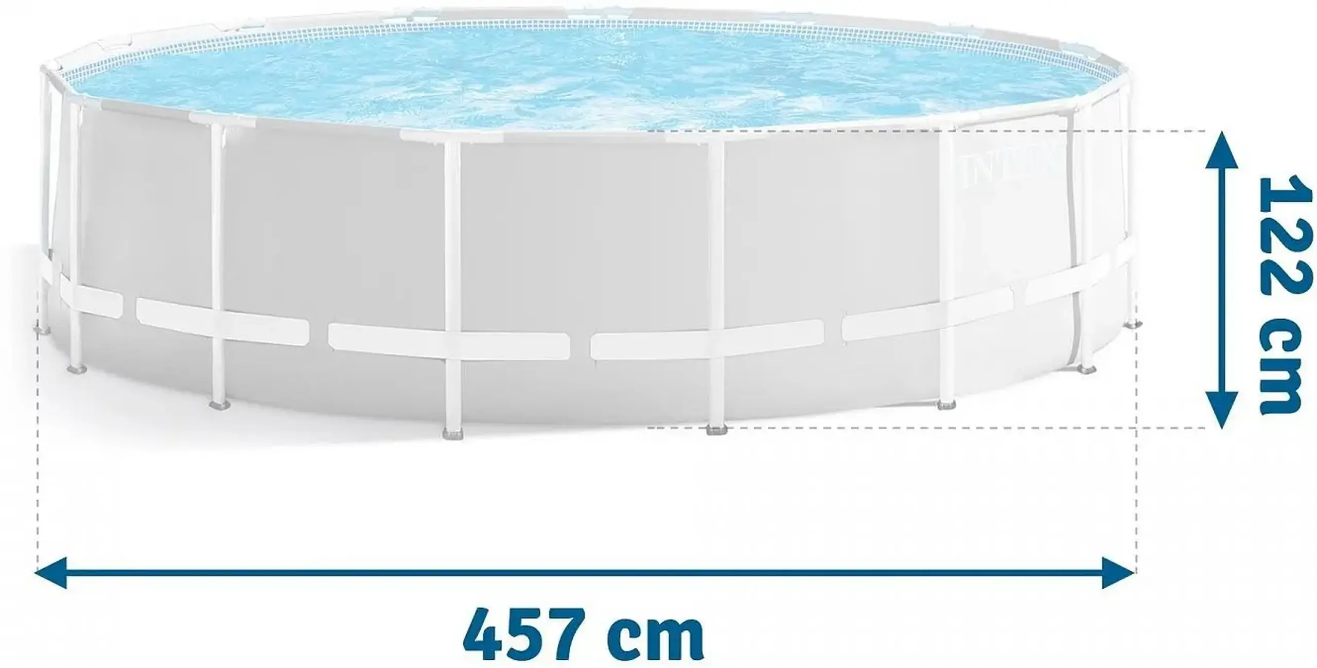 Piscina Intex 26742 GreyWood Premium, cadru metalic, 457 x 122 cm, pompa de filtrare + panou protectie + scara