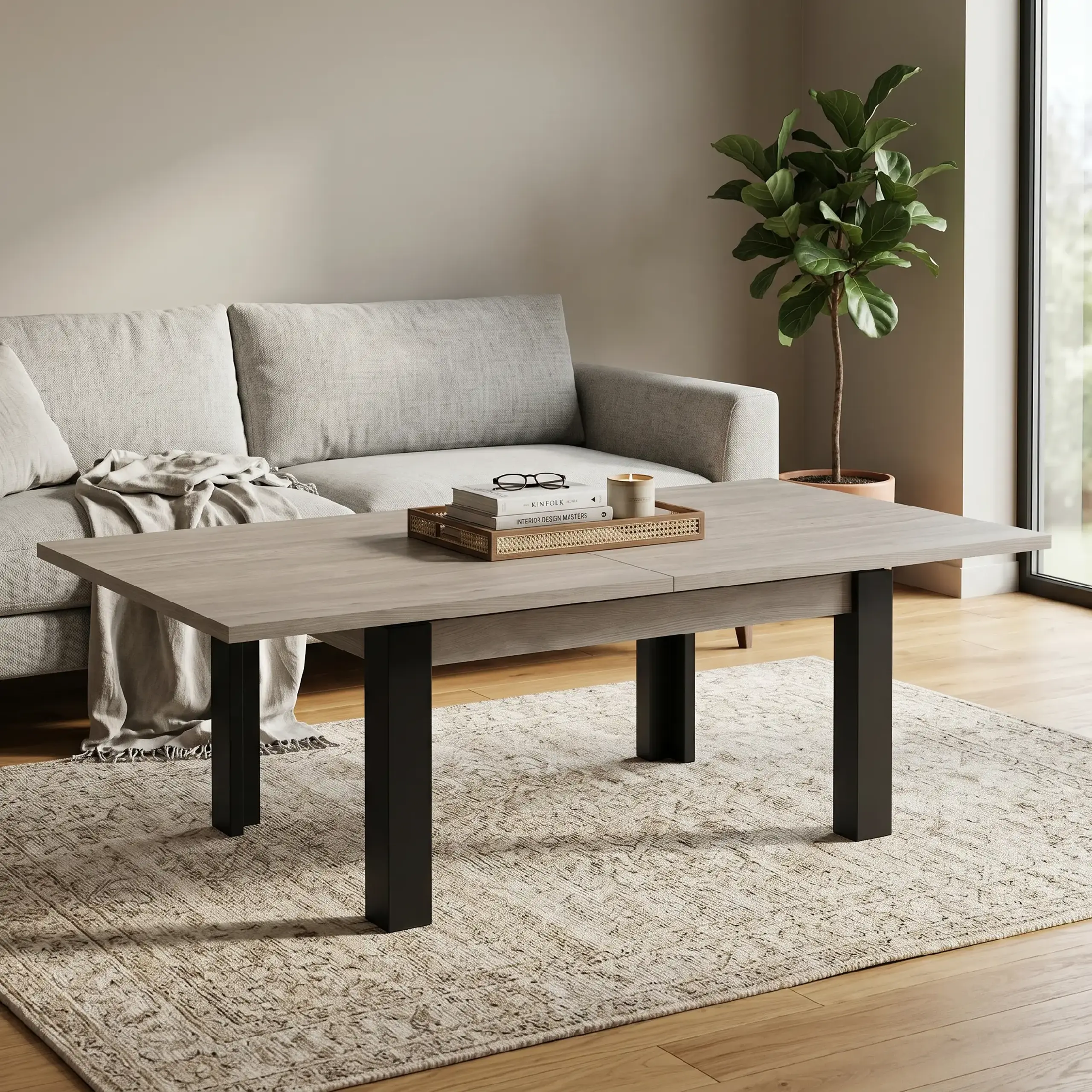 Masa transformabila 4home, Stejar Kraft Gri