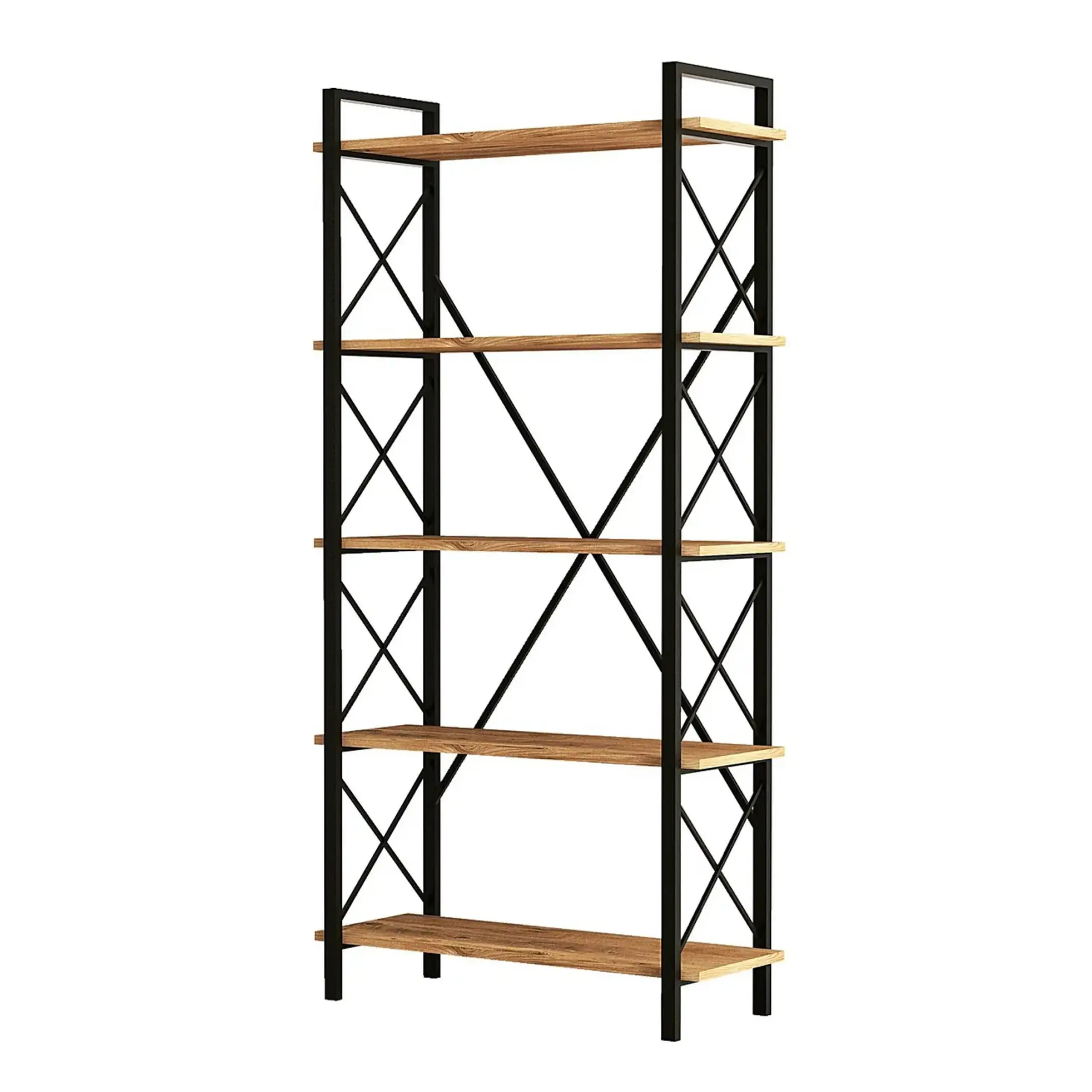 Raft pentru carti, Nero Elit, Pinul AtlanticNegru, 90 x 180 x 34 cm