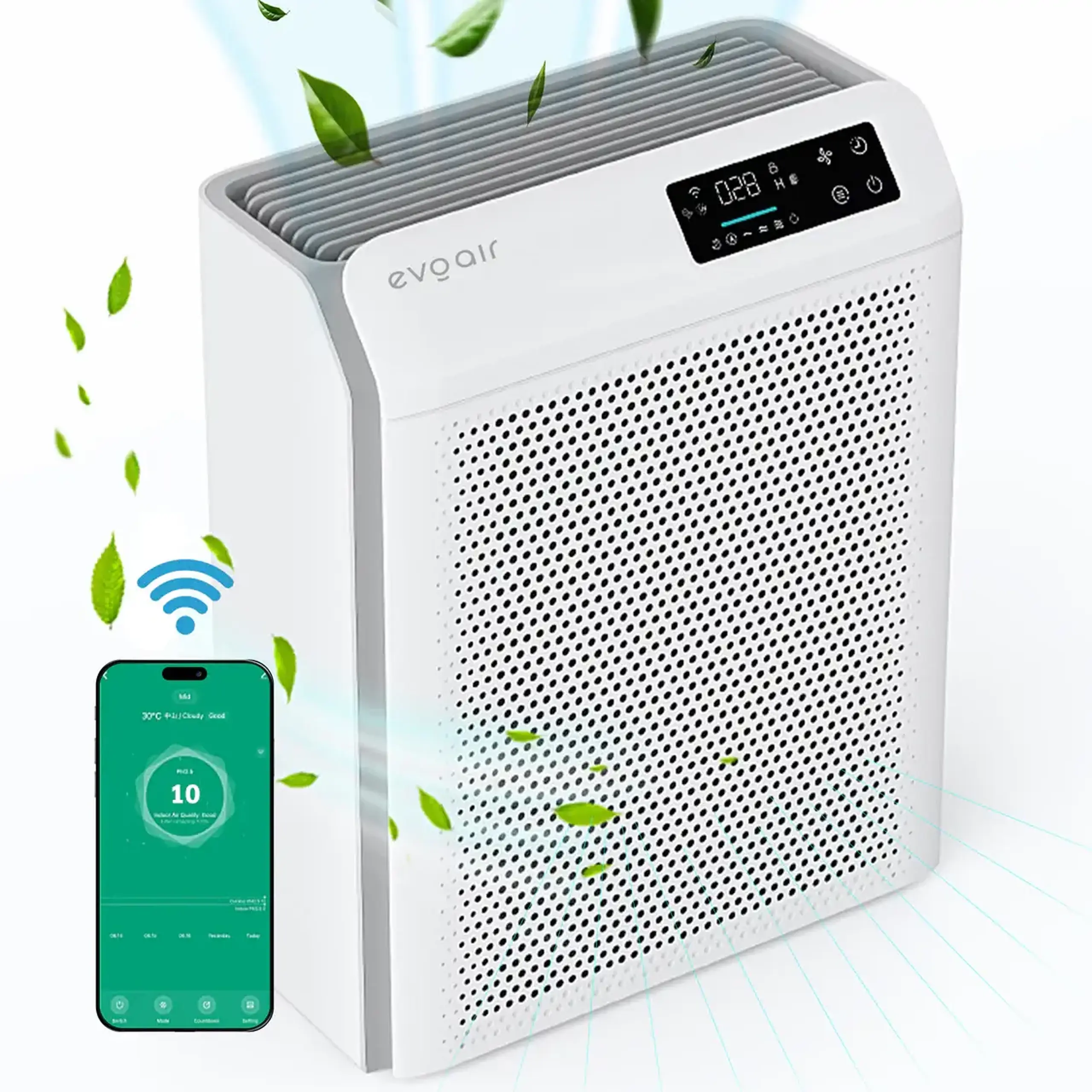 Purificator de aer Evoair HOMI P300, CADR 300m³/h, WI-FI, Filtru True Hepa