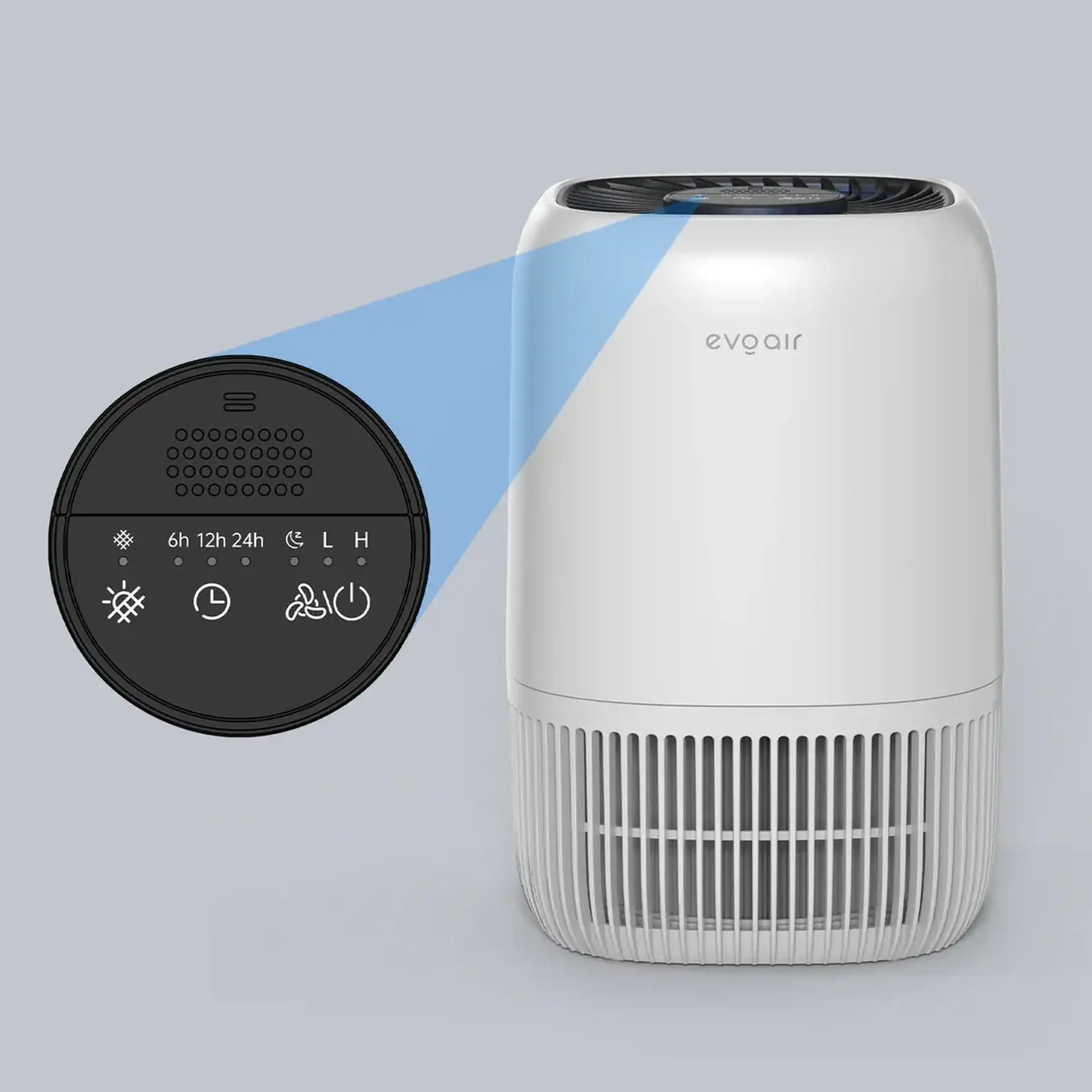 Purificator de aer Evoair Nuvia, Filtru 3 in 1 True HEPA, Carbon Activ