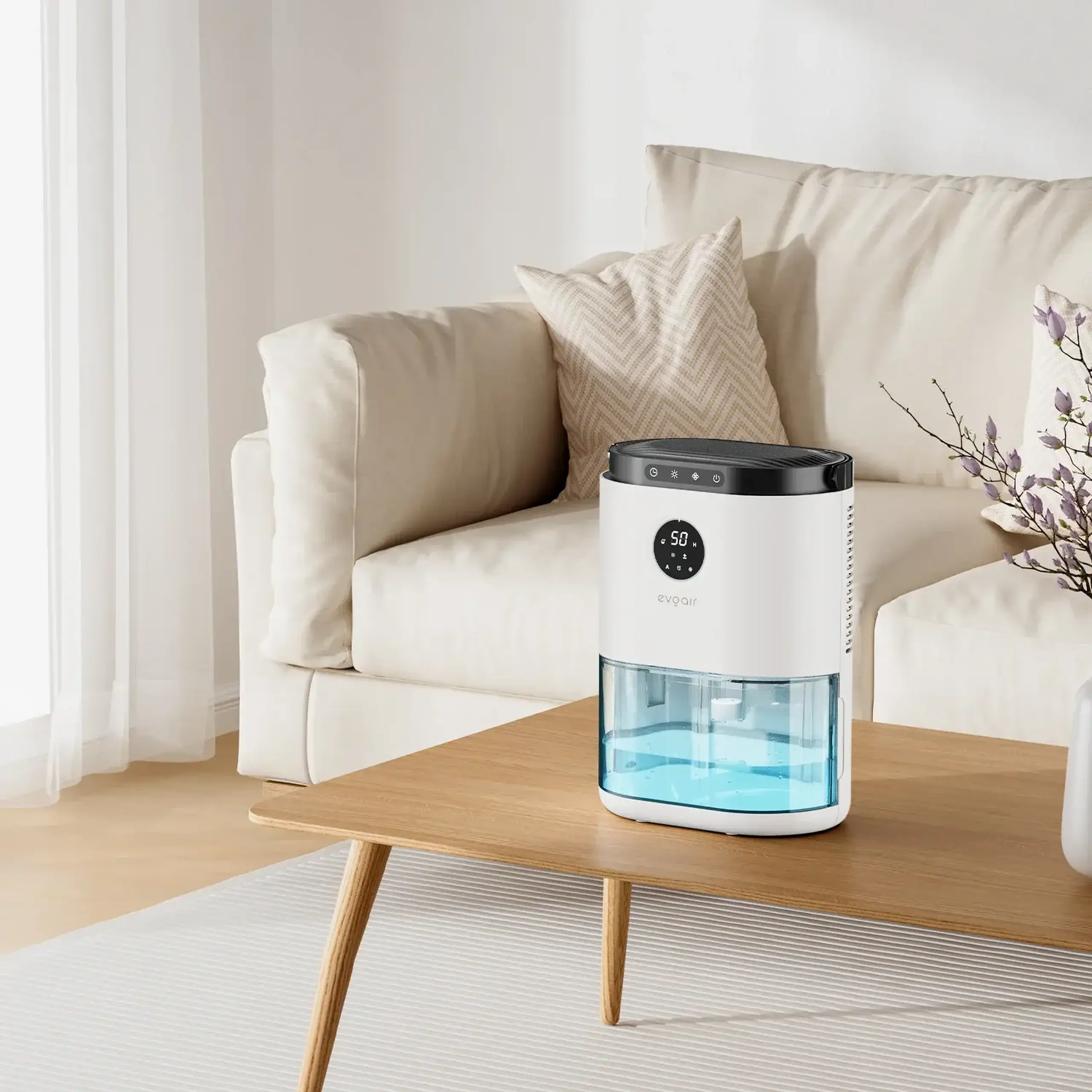 Dezumidificator aer Evoair HUMIX560, 560ml/24h, Silențios, Senzor de umiditate, 3 Moduri funcționare