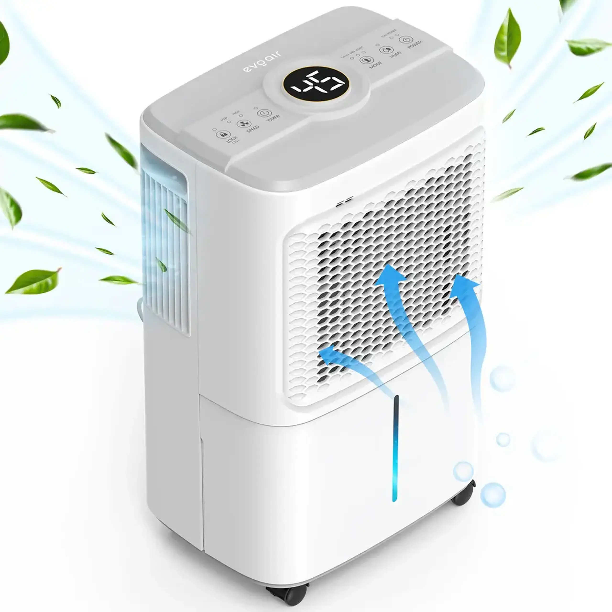 Dezumidificator Evoair Dryora 12, 12l/24h, Senzor de Umiditate, Dezumidifcare Continua, Uscare Rufe