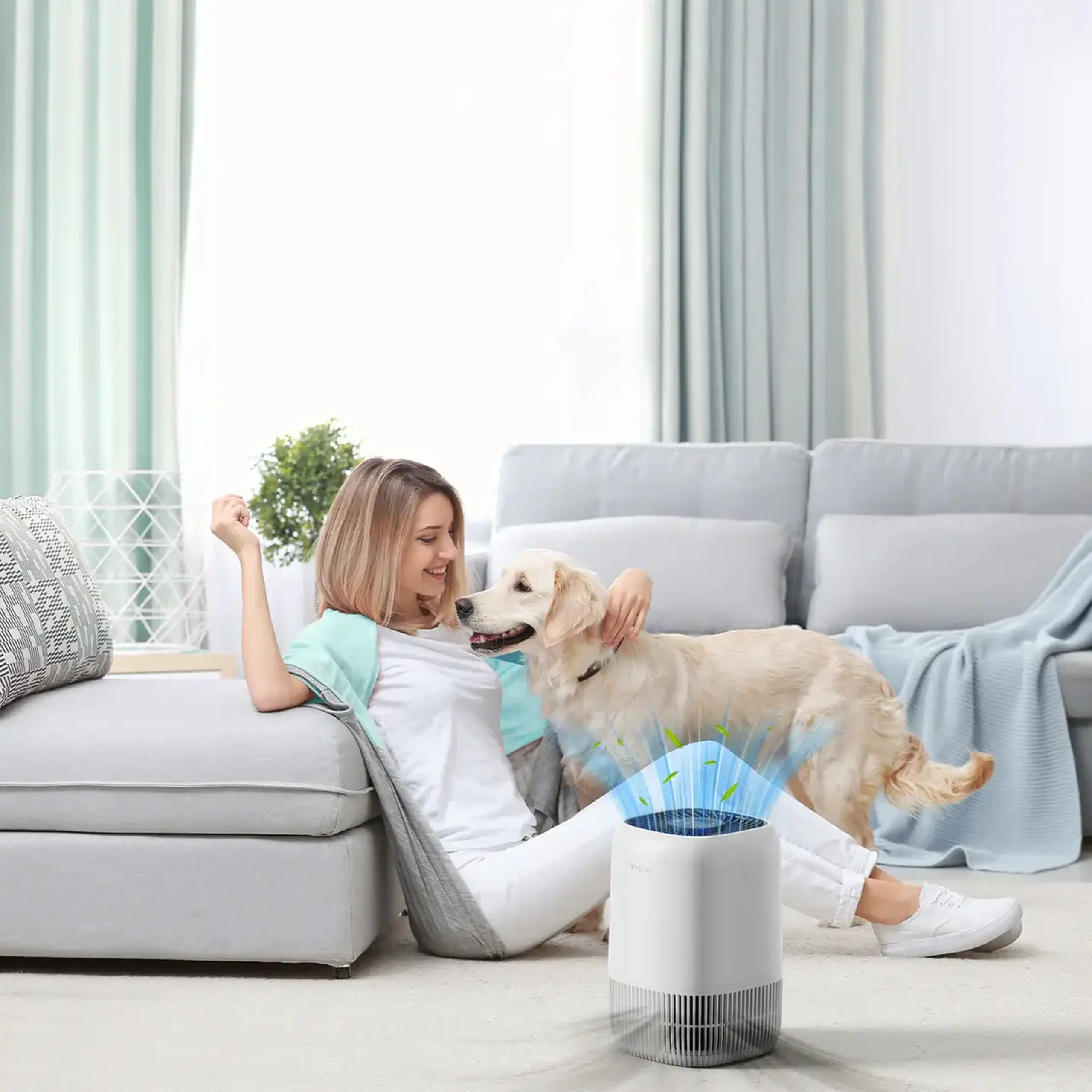 Purificator de aer Evoair Nuvia, Filtru 3 in 1 True HEPA, Carbon Activ