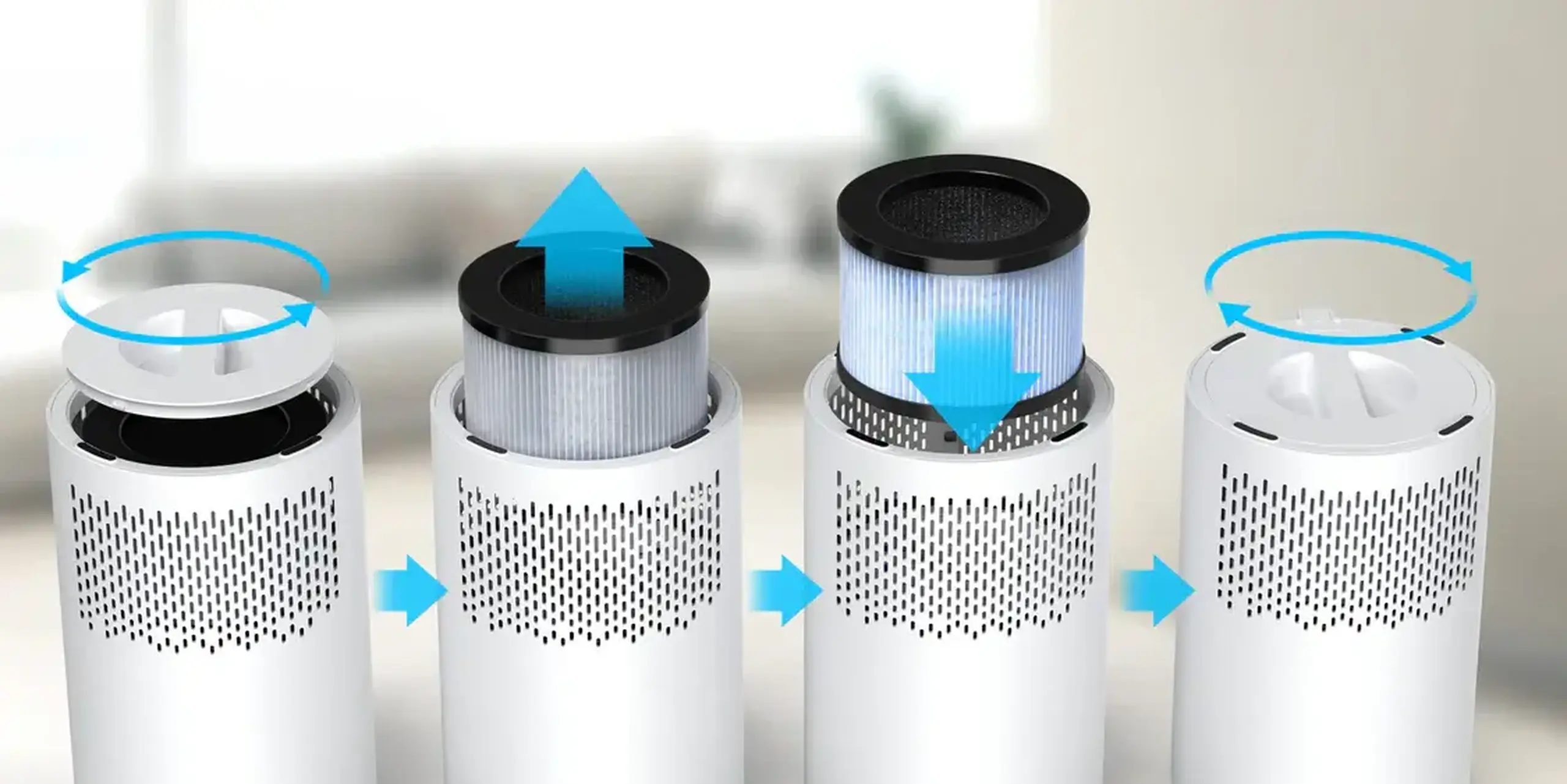 Filtru purificator de aer Evoair Zuvia, Zuno / Nuvia, 3 in 1, Prefiltru, Filtru True HEPA