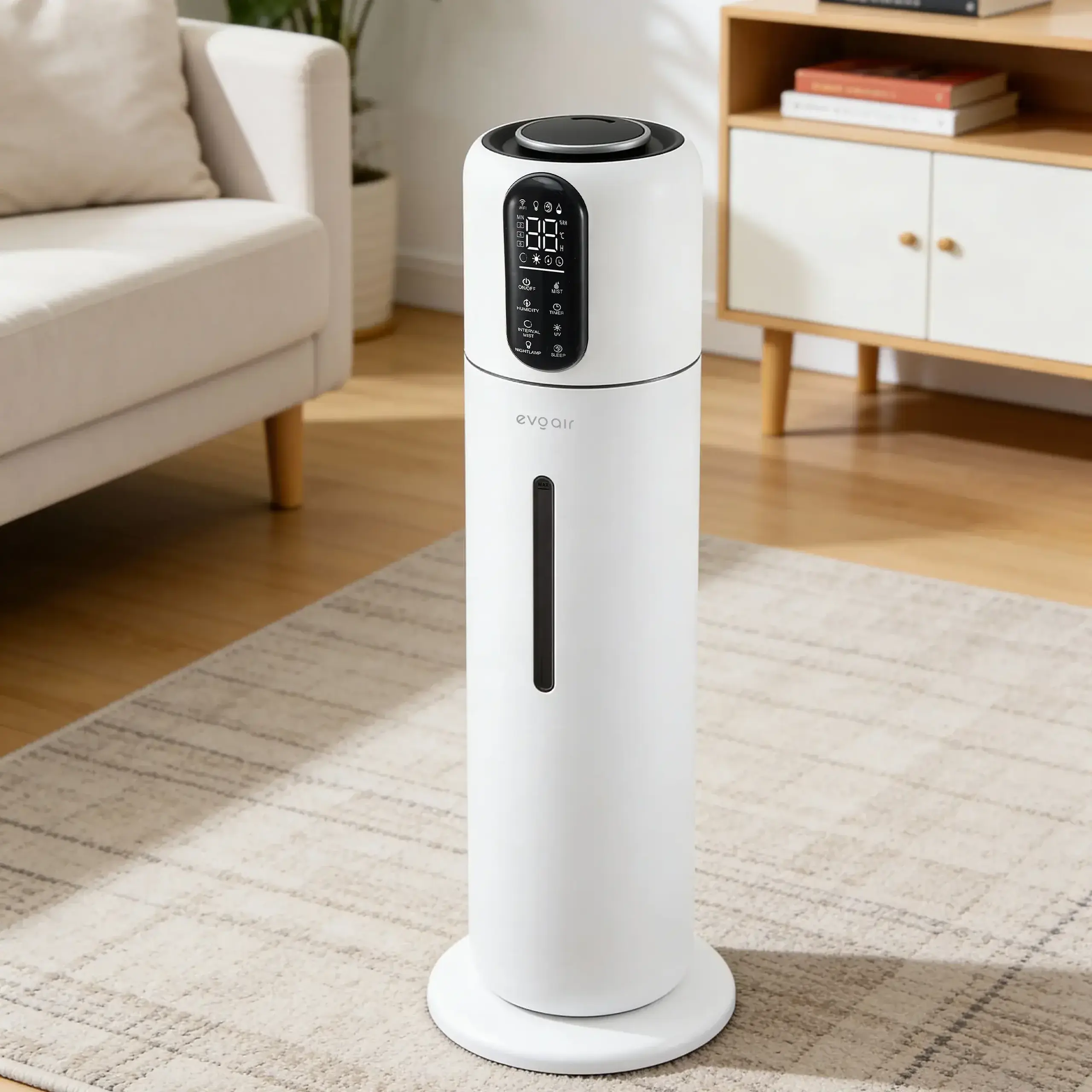 Umidificator Evoair STEAMI X8500 Smart, Wifi, Rezervor 8.5L, Capacitate de umidificare 300ml/h