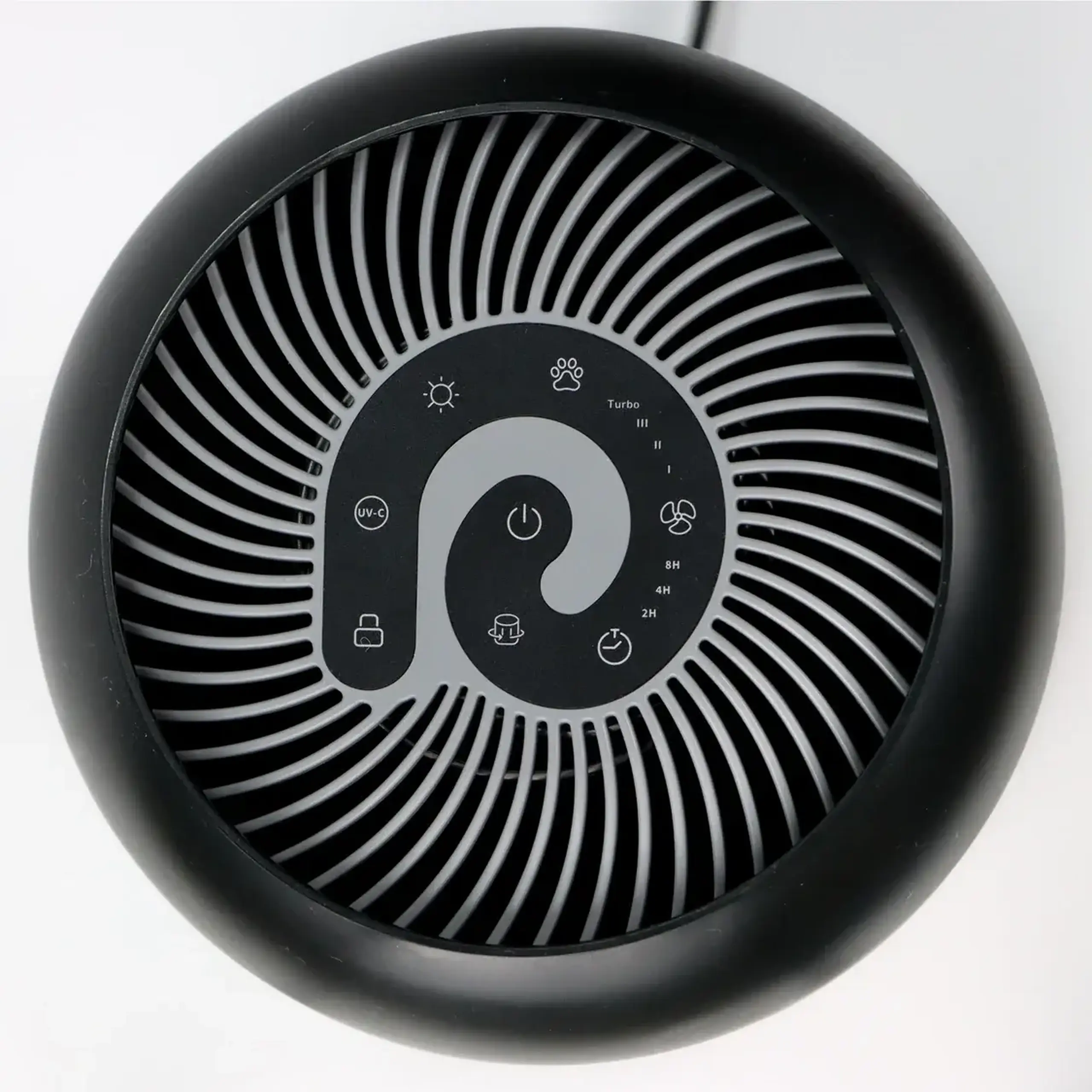 Purificator de aer Evoair, YuvoSpin, Lampa UV-C, Filtru 3in1, True Hepa, Carbon Activ,Negru