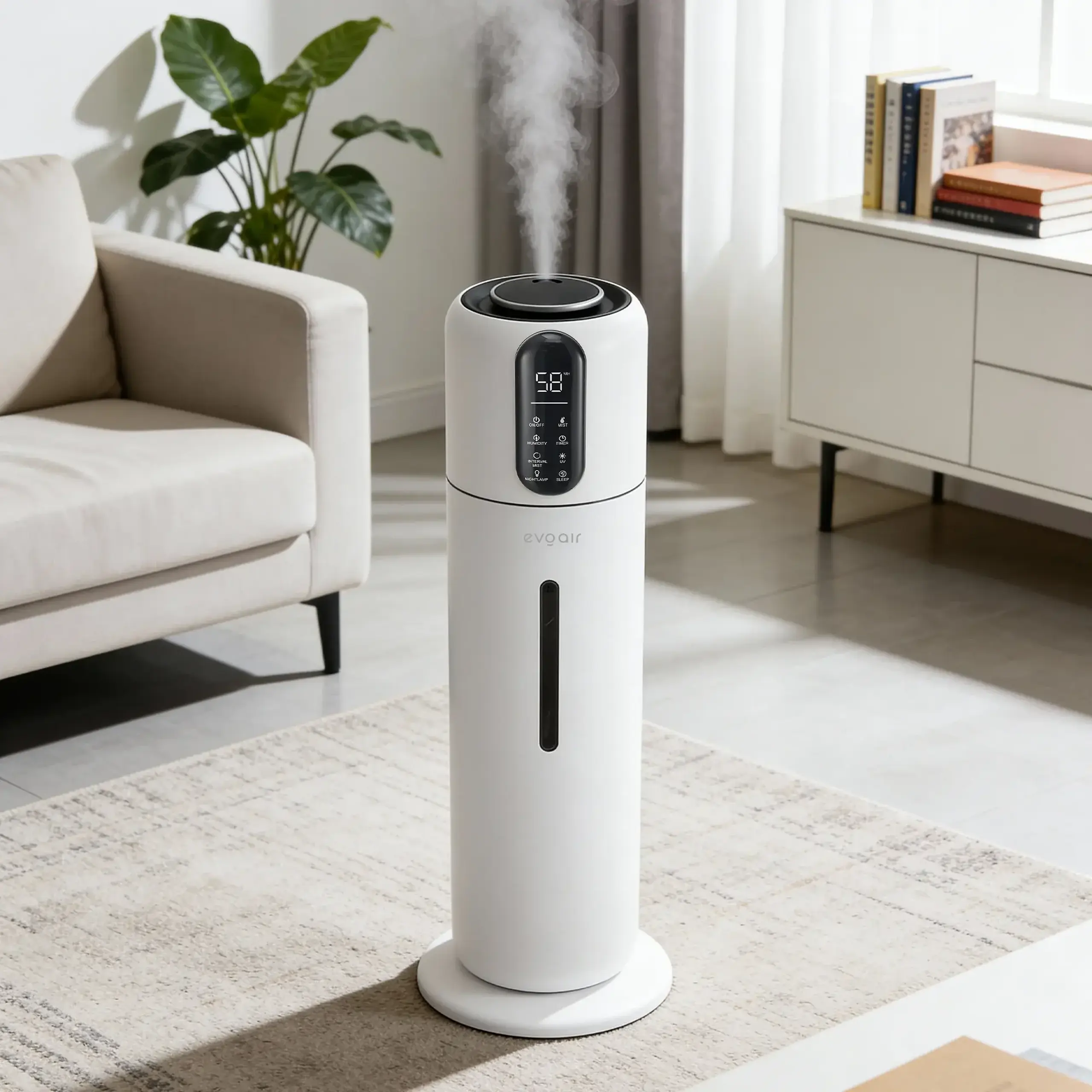 Umidificator Evoair STEAMI X8500 Smart, Wifi, Rezervor 8.5L, Capacitate de umidificare 300ml/h