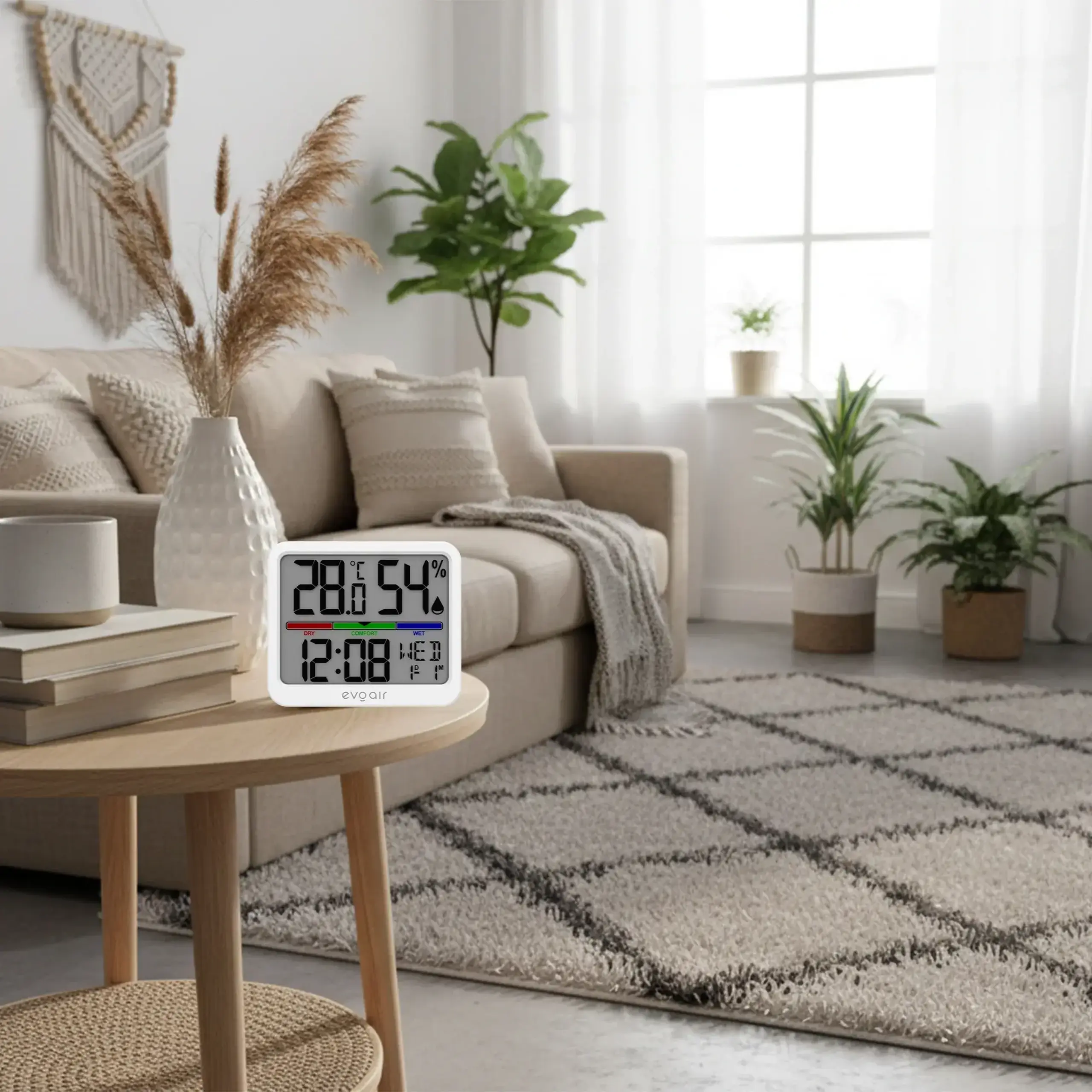 Higrometru si termometru digital Evoair SENTIMINI, indicator umiditate si temperatura