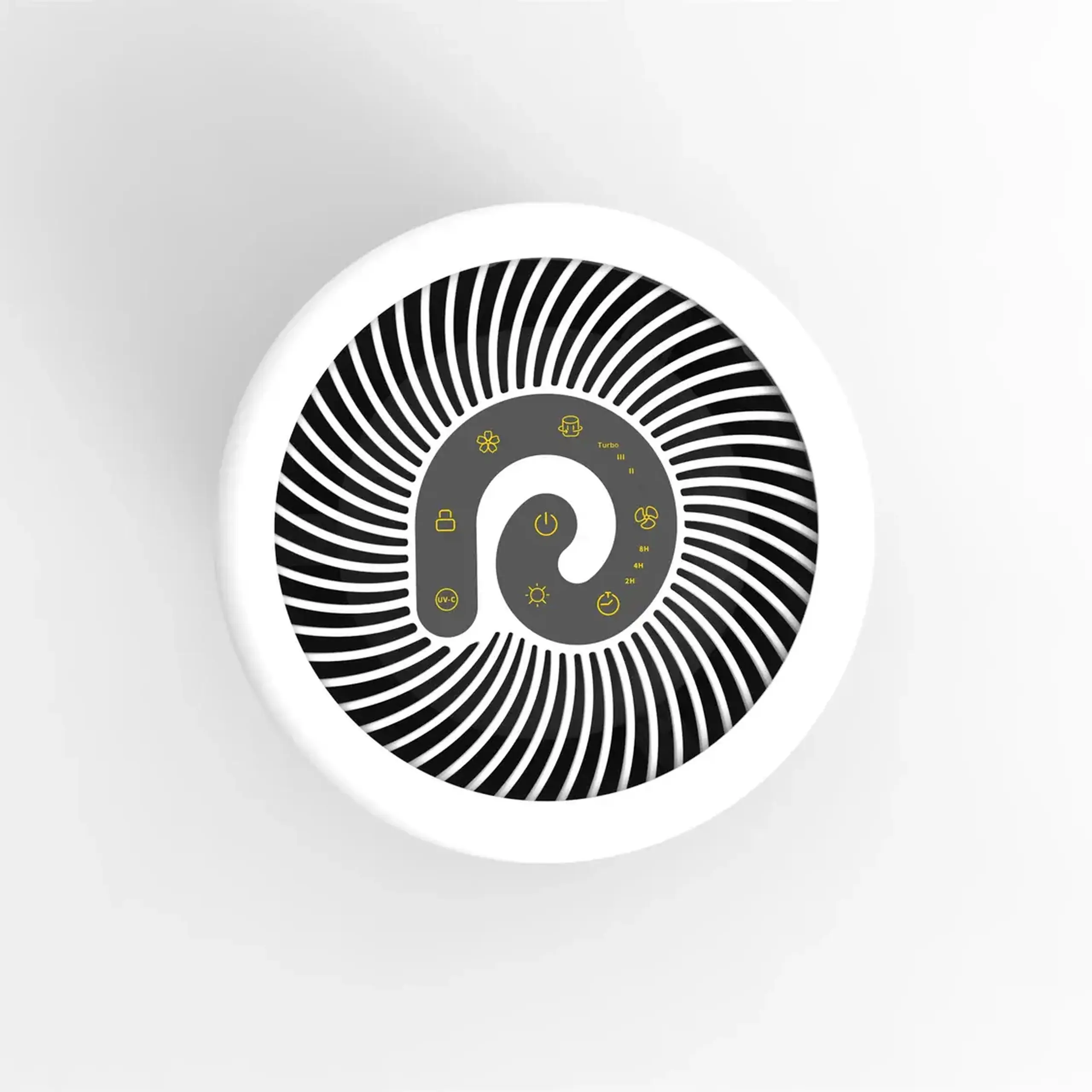 Purificator de aer Evoair, YuvoSpin, Lampa UV-C, Filtru 3in1, True Hepa, Carbon Activ,Alb