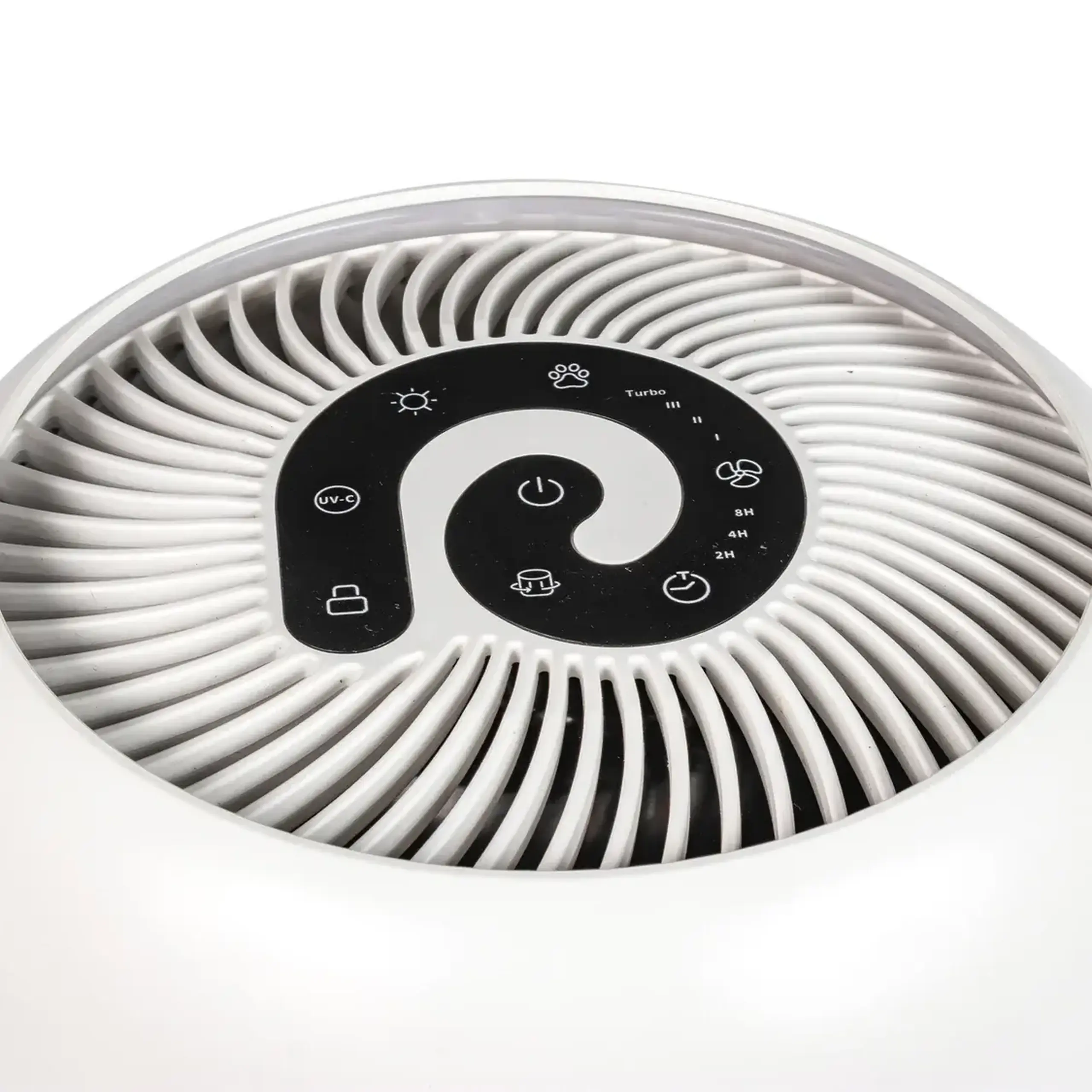Purificator de aer Evoair, YuvoSpin, Lampa UV-C, Filtru 3in1, True Hepa, Carbon Activ,Alb