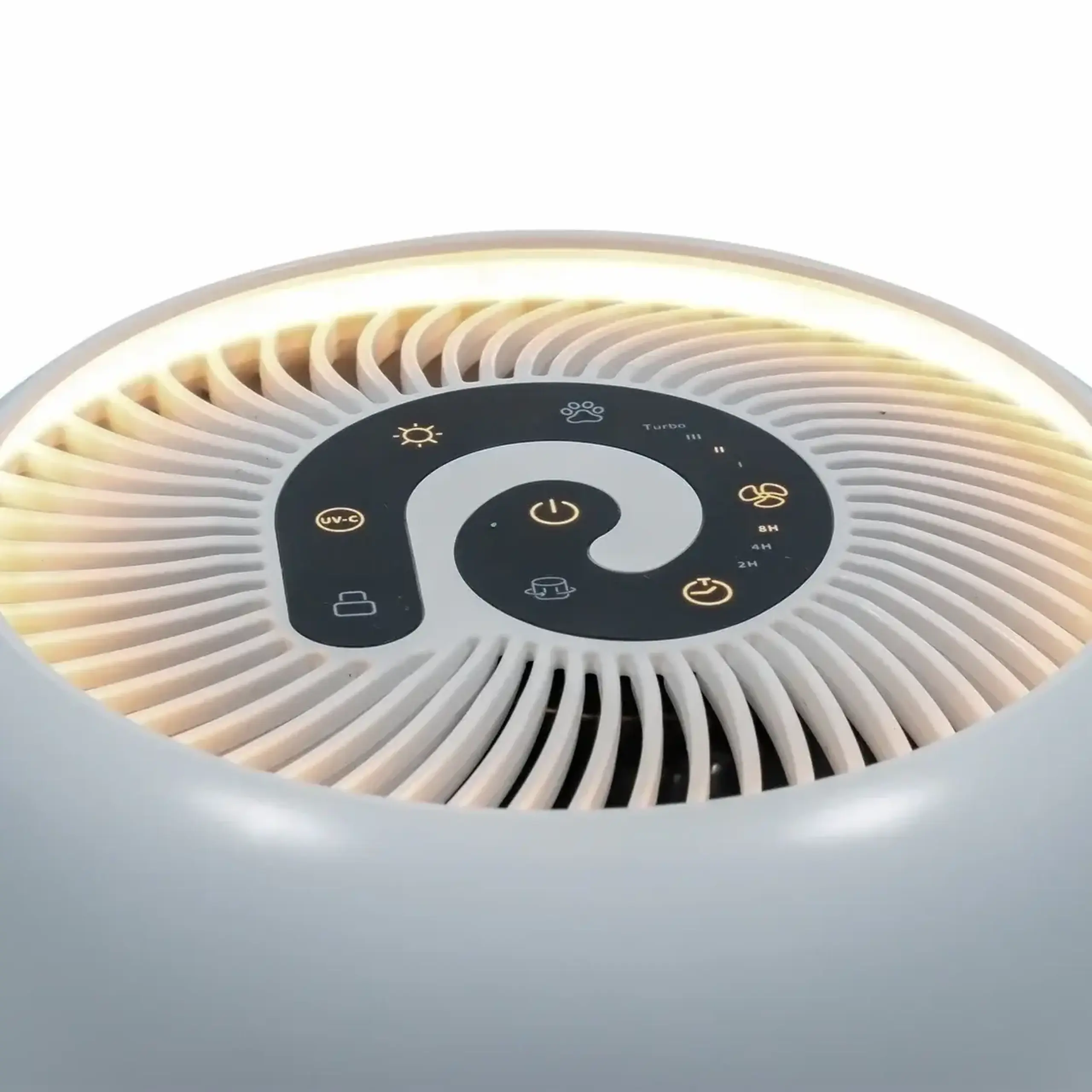 Purificator de aer Evoair, YuvoSpin, Lampa UV-C, Filtru 3in1, True Hepa, Carbon Activ,Alb