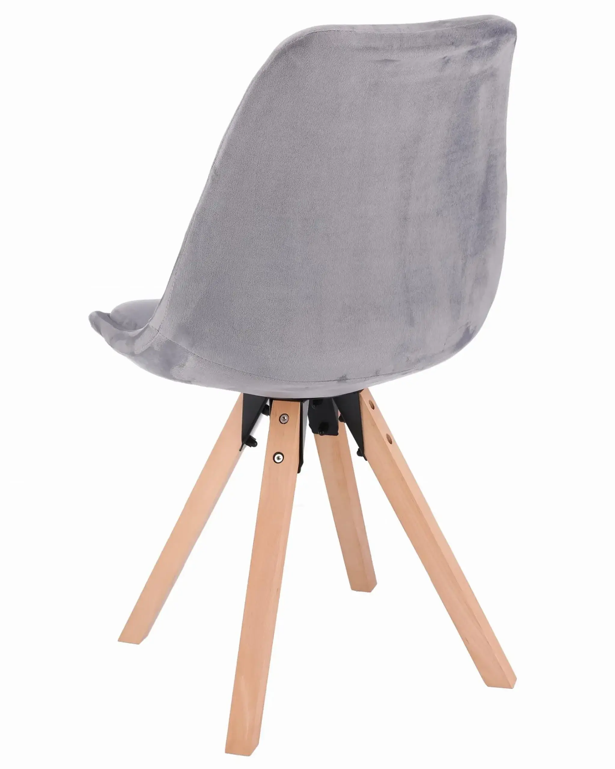 Scaun bucatarie/living, Jumi, Saida, catifea, lemn, 49x52x83 cm, Bej