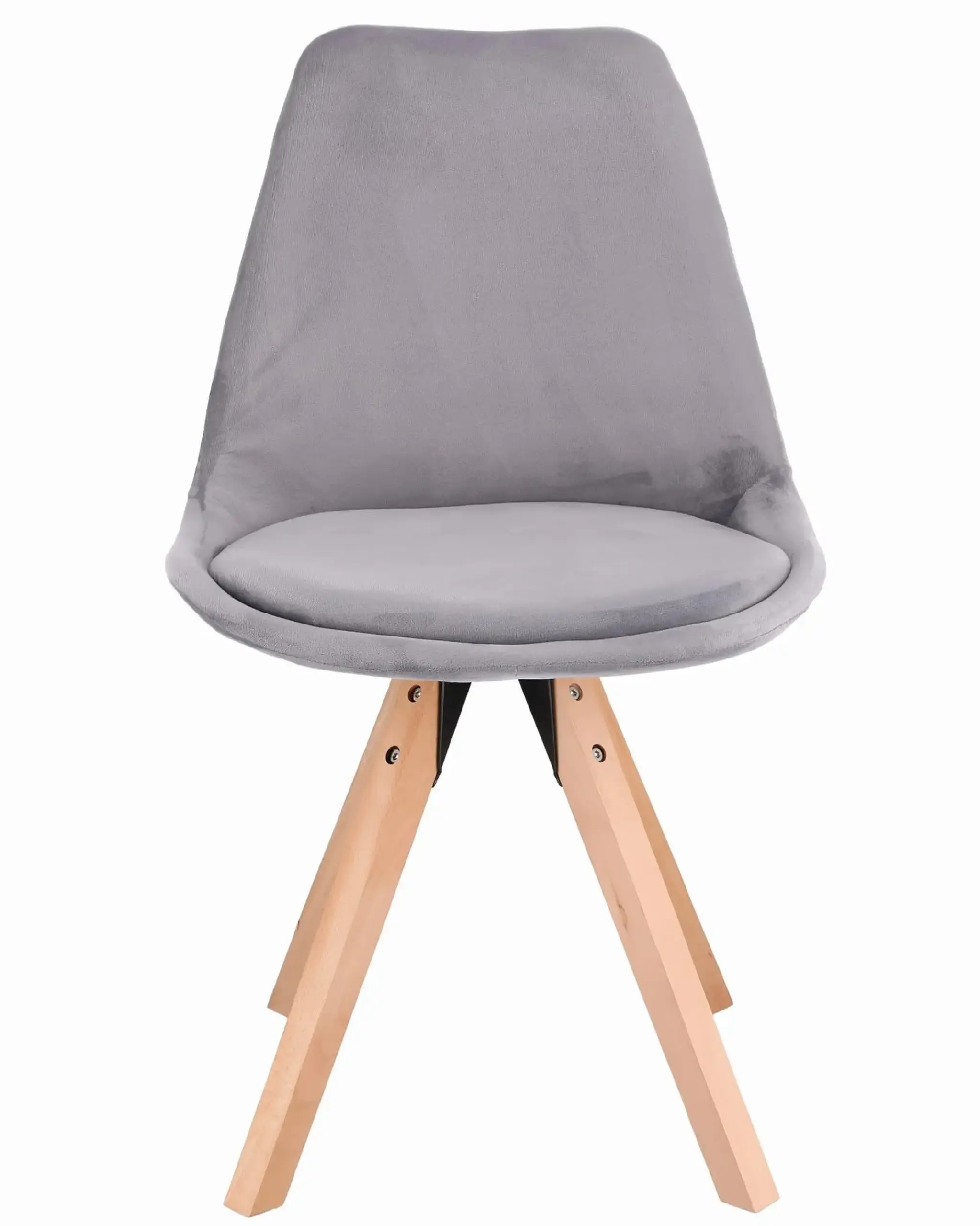 Scaun bucatarie/living, Jumi, Saida, catifea, lemn, 49x52x83 cm, Bej