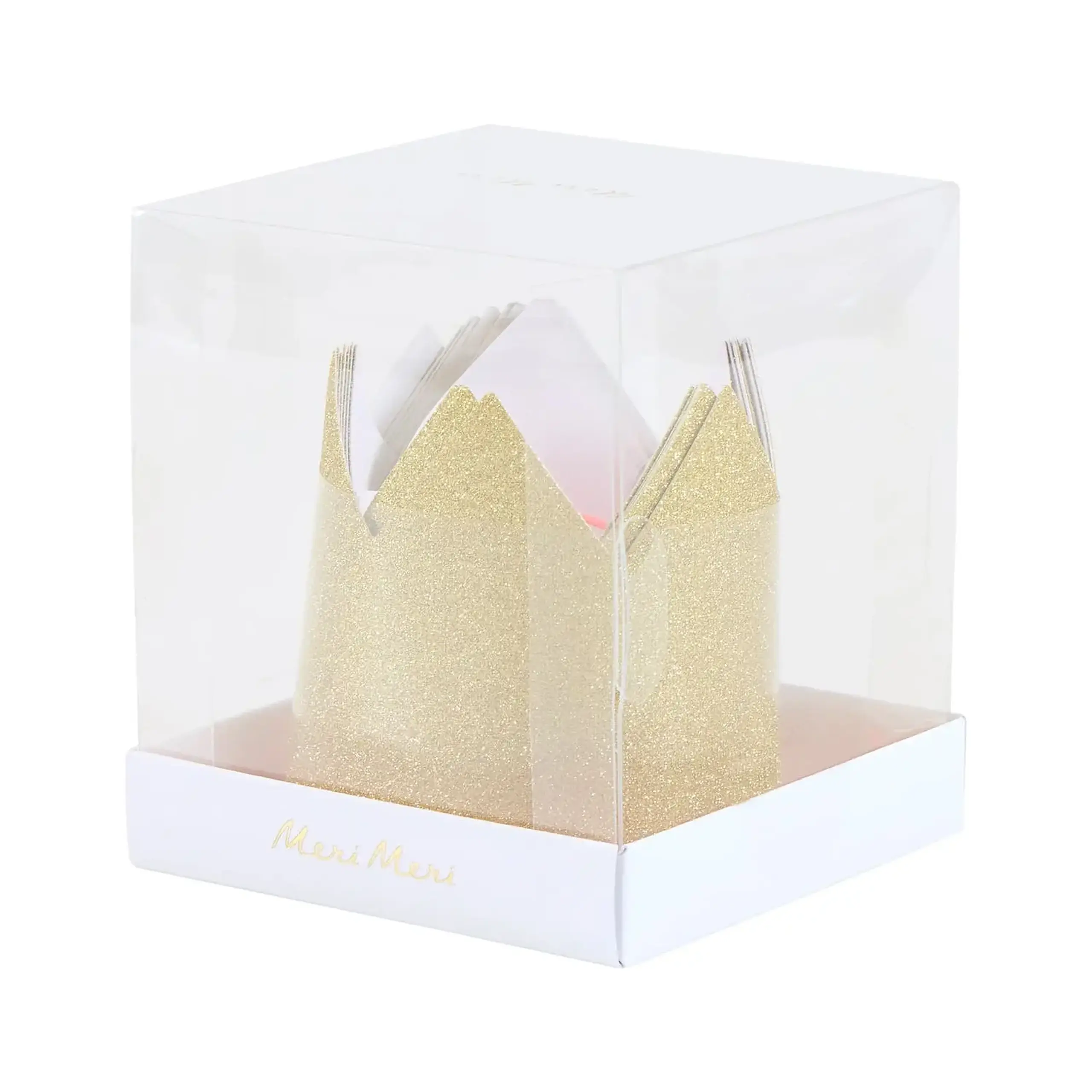 Set de 8 coronițe Mini Gold Glitter — Meri Meri
