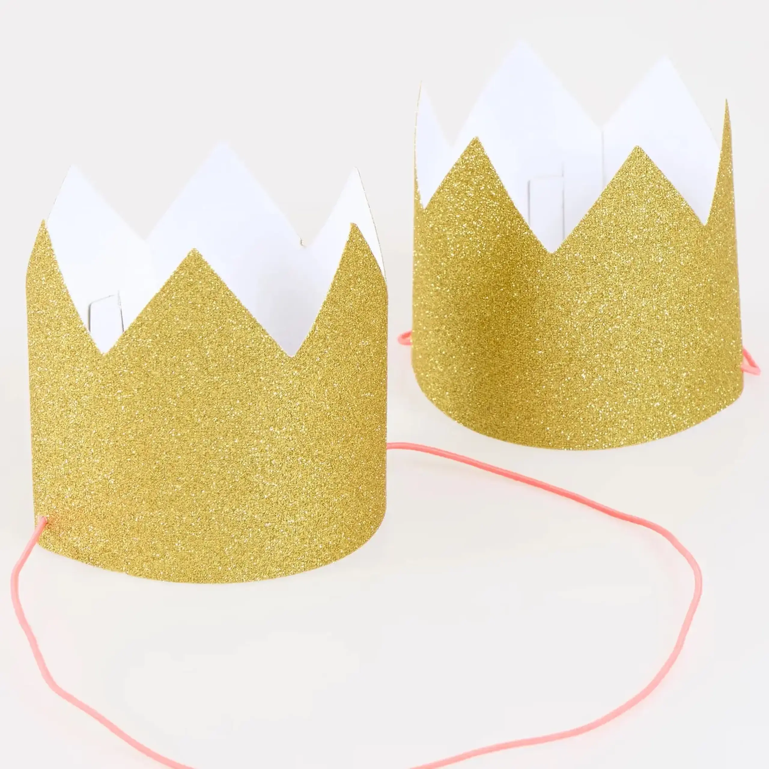 Set de 8 coronițe Mini Gold Glitter — Meri Meri