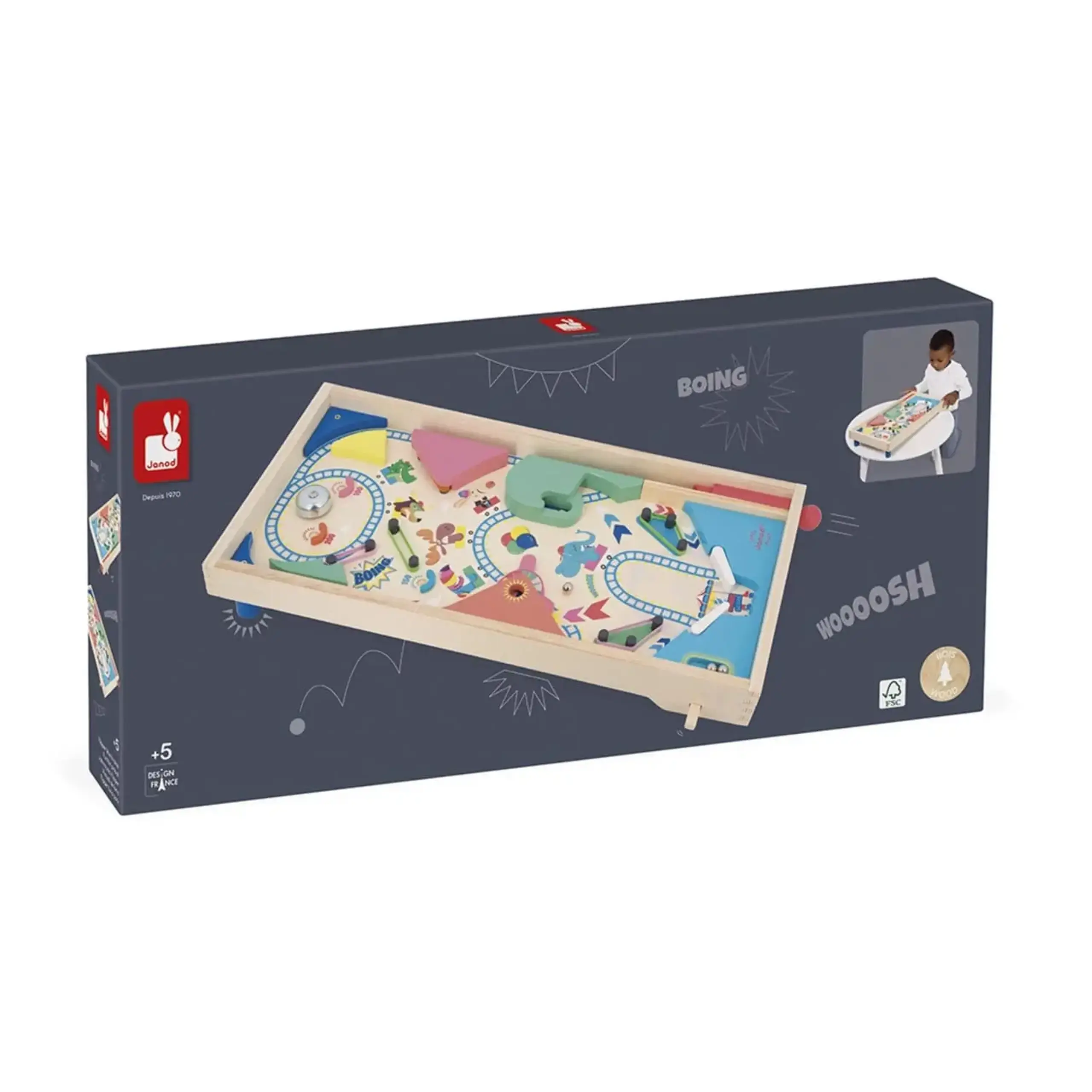 Joc pinball Applepop din lemn — Janod