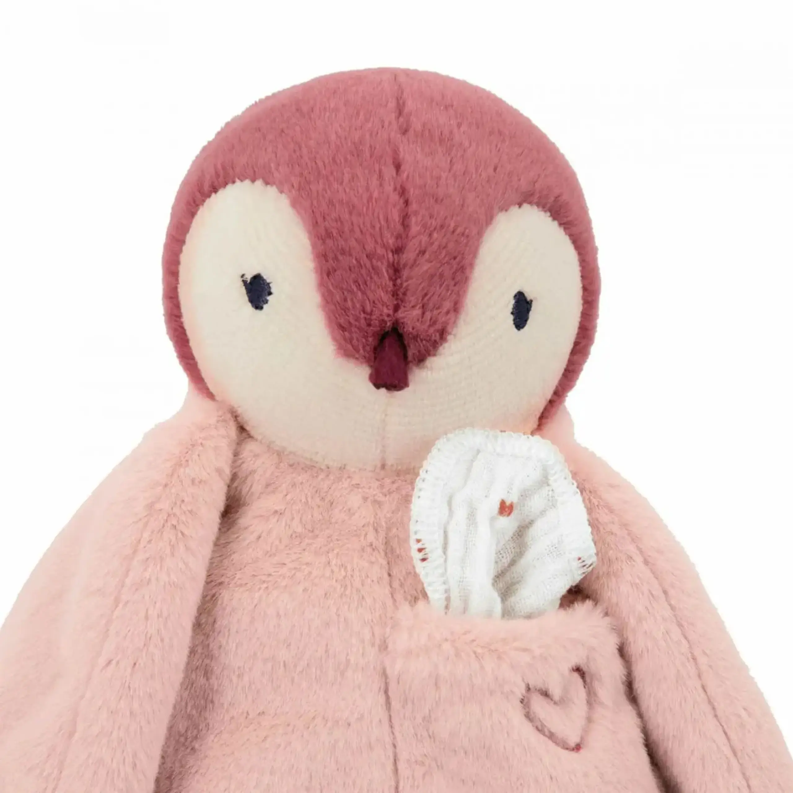 Pinguin roz din pluș cu batistă — Kaloo