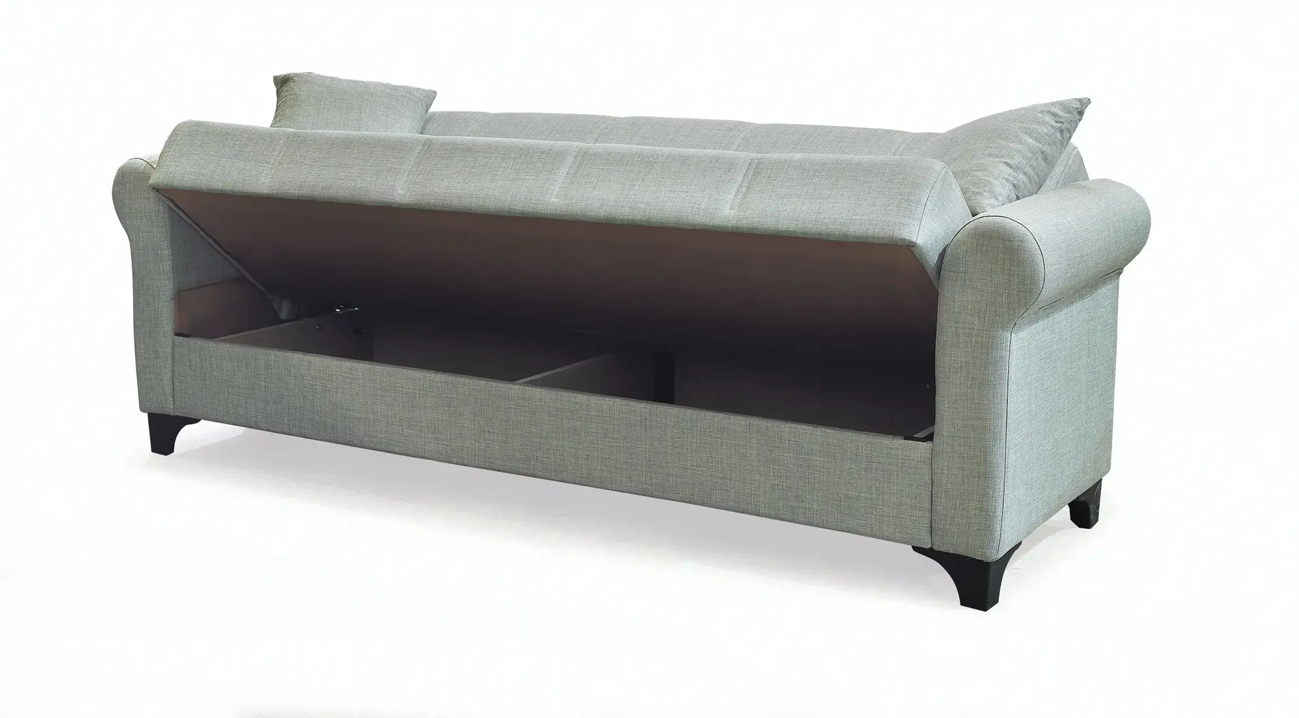 Canapea extensibila, Ares, cu lada de depozitare, 215 x 80 x 80 cm, Gri