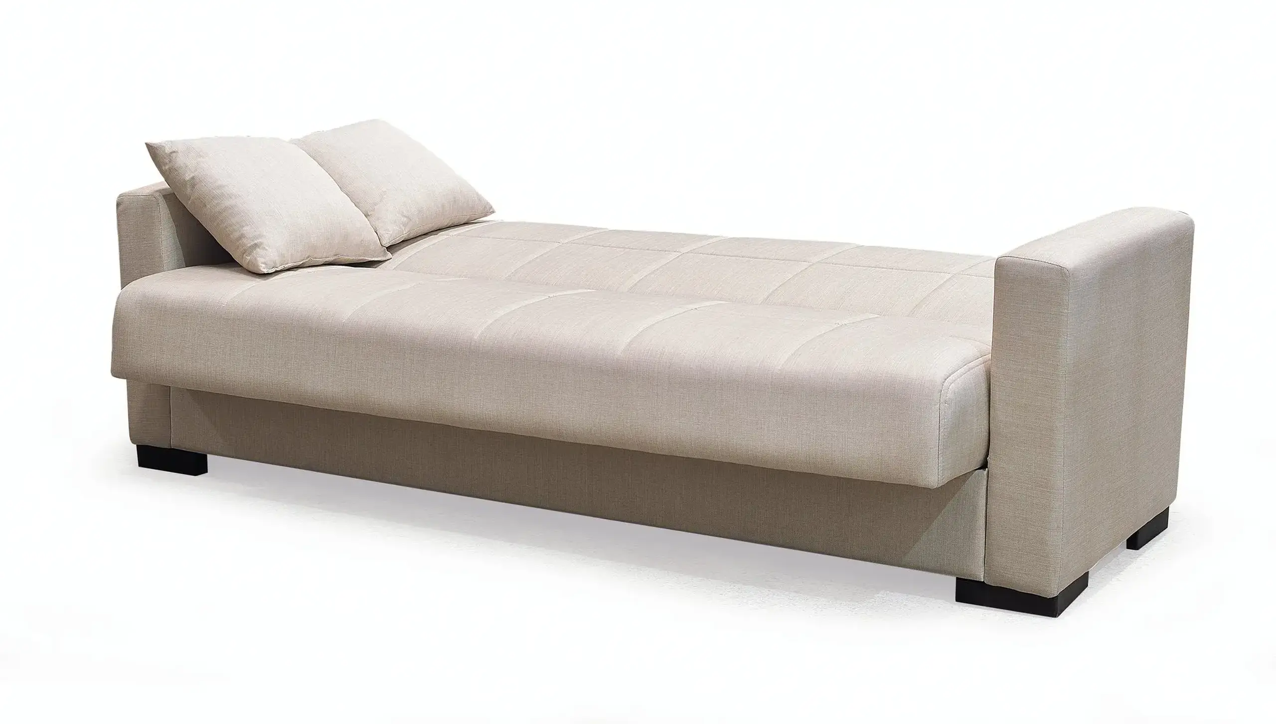 Canapea extensibila, Vega, cu lada de depozitare, 215 x 80 x 80 cm, Bej