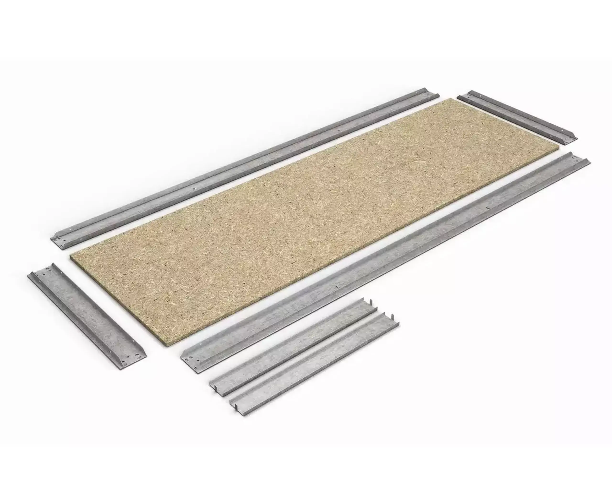 Raft metalic de depozitare Nex Titan 1800x1200x400 mm, 4 rafturi PAL, galvanizat