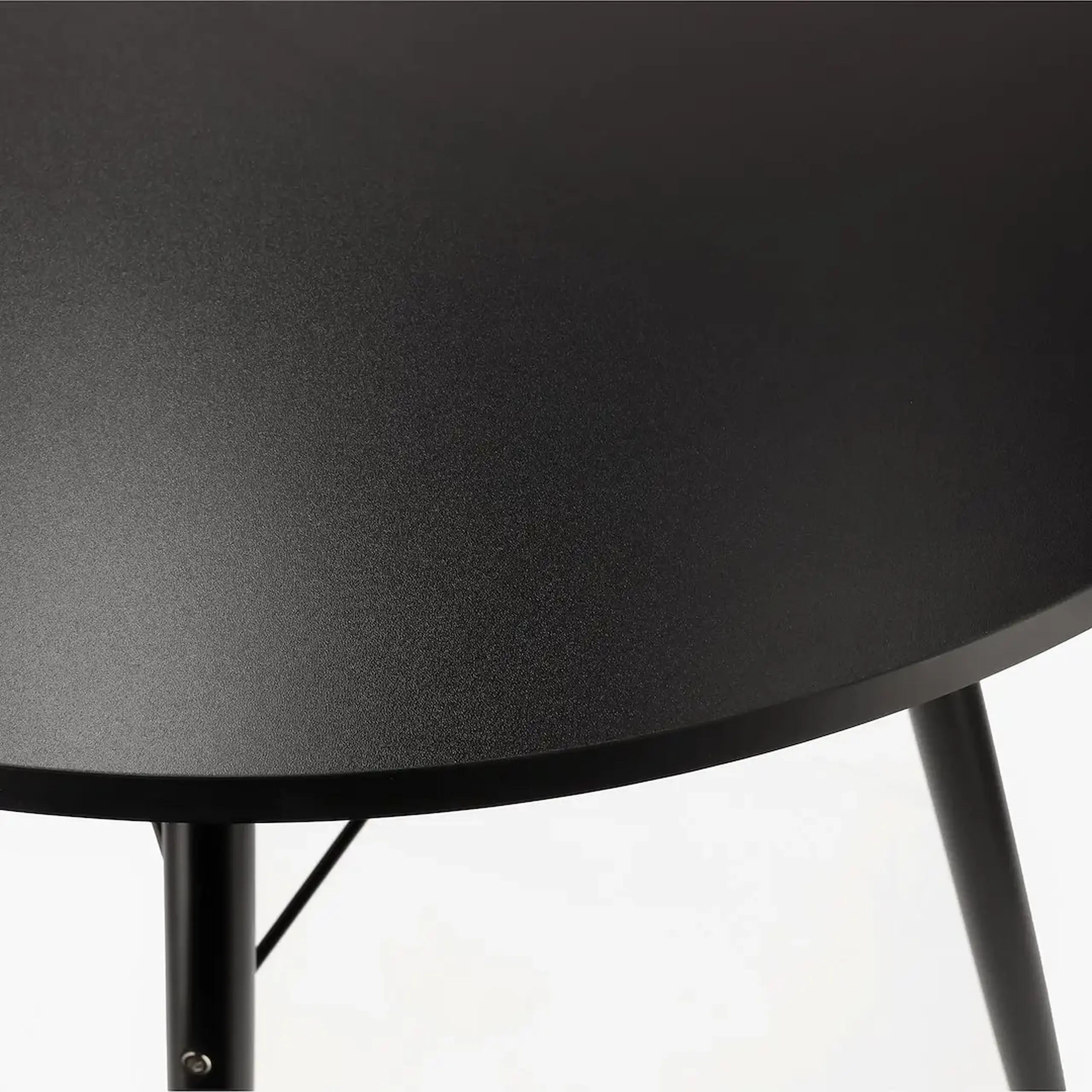 Masa rotunda moderna Jumi, MDF, 60x60x74cm, stil scandinav, Negru/Negru
