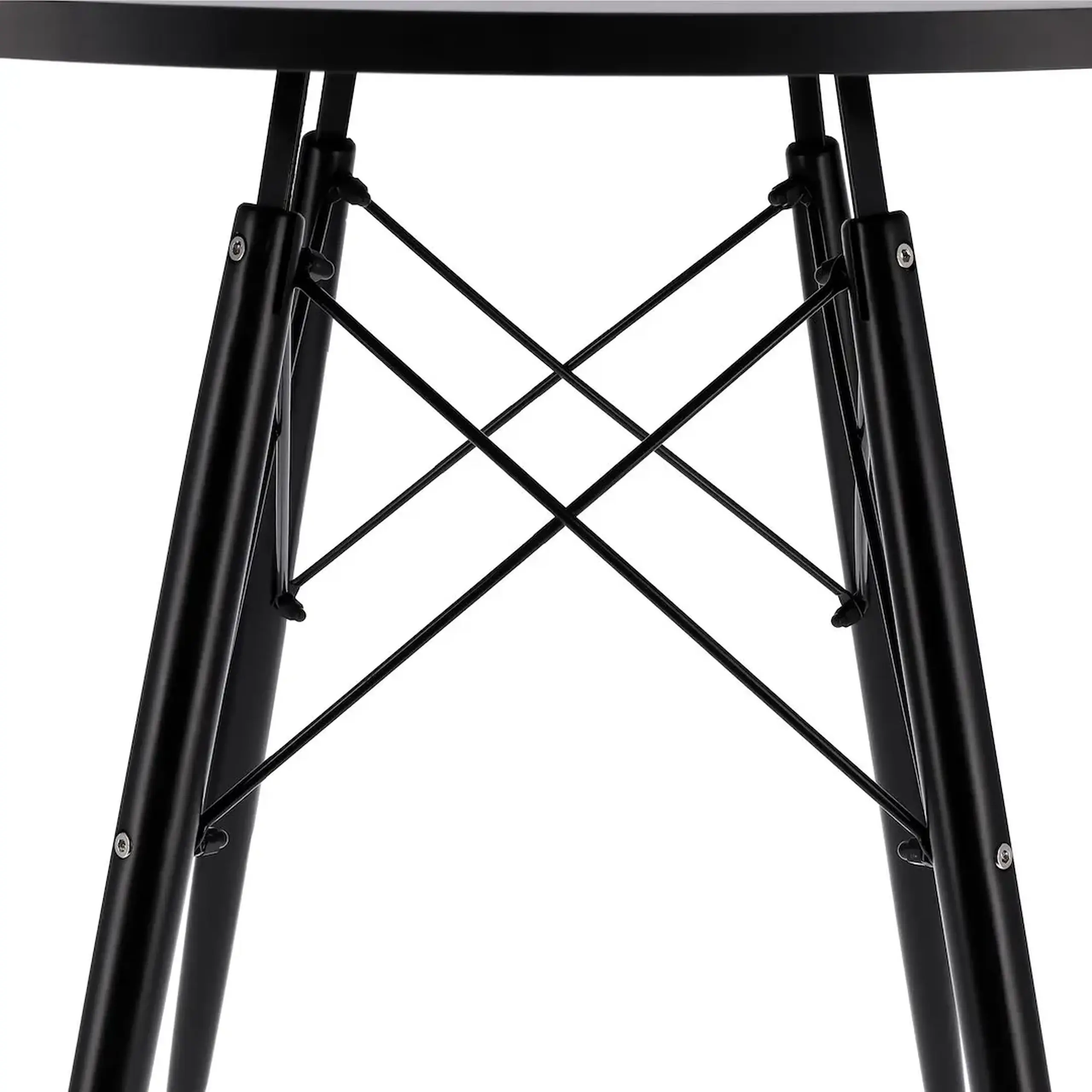 Masa rotunda moderna Jumi, MDF, 60x60x74cm, stil scandinav, Negru/Negru