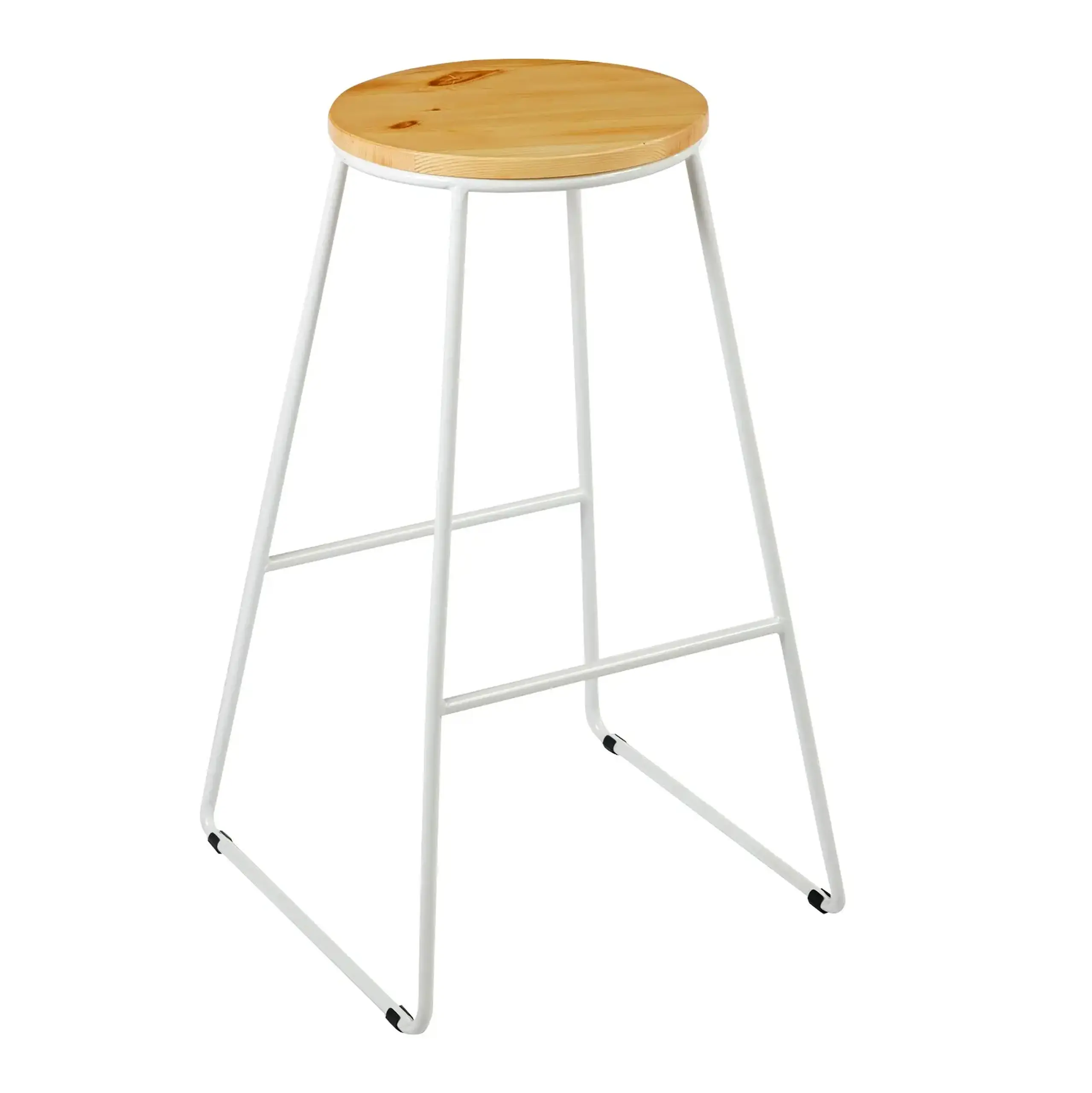 Scaun de bar Jumi din lemn, Oak Artisan / Alb