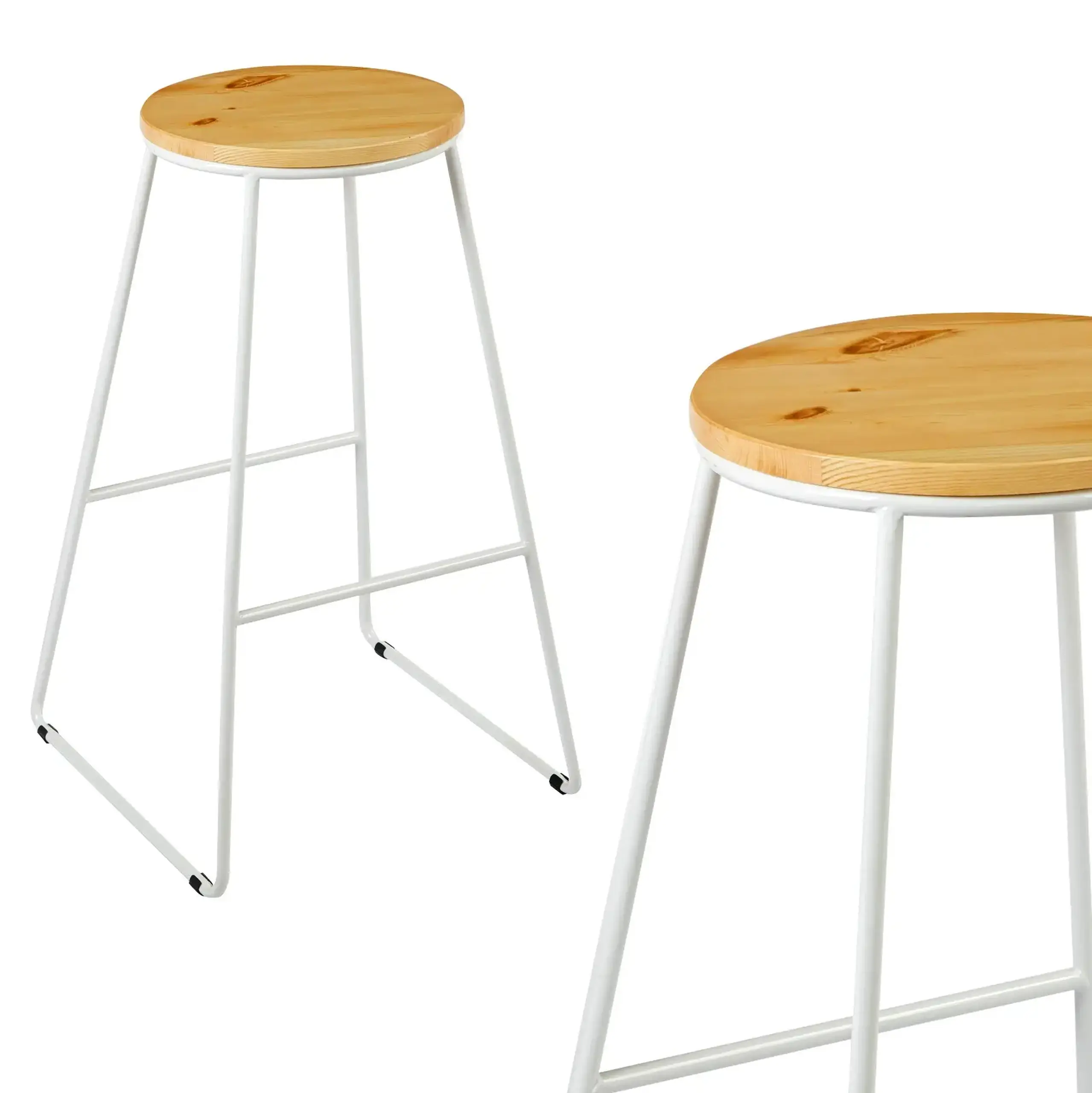 Scaun de bar Jumi din lemn, Oak Artisan / Alb
