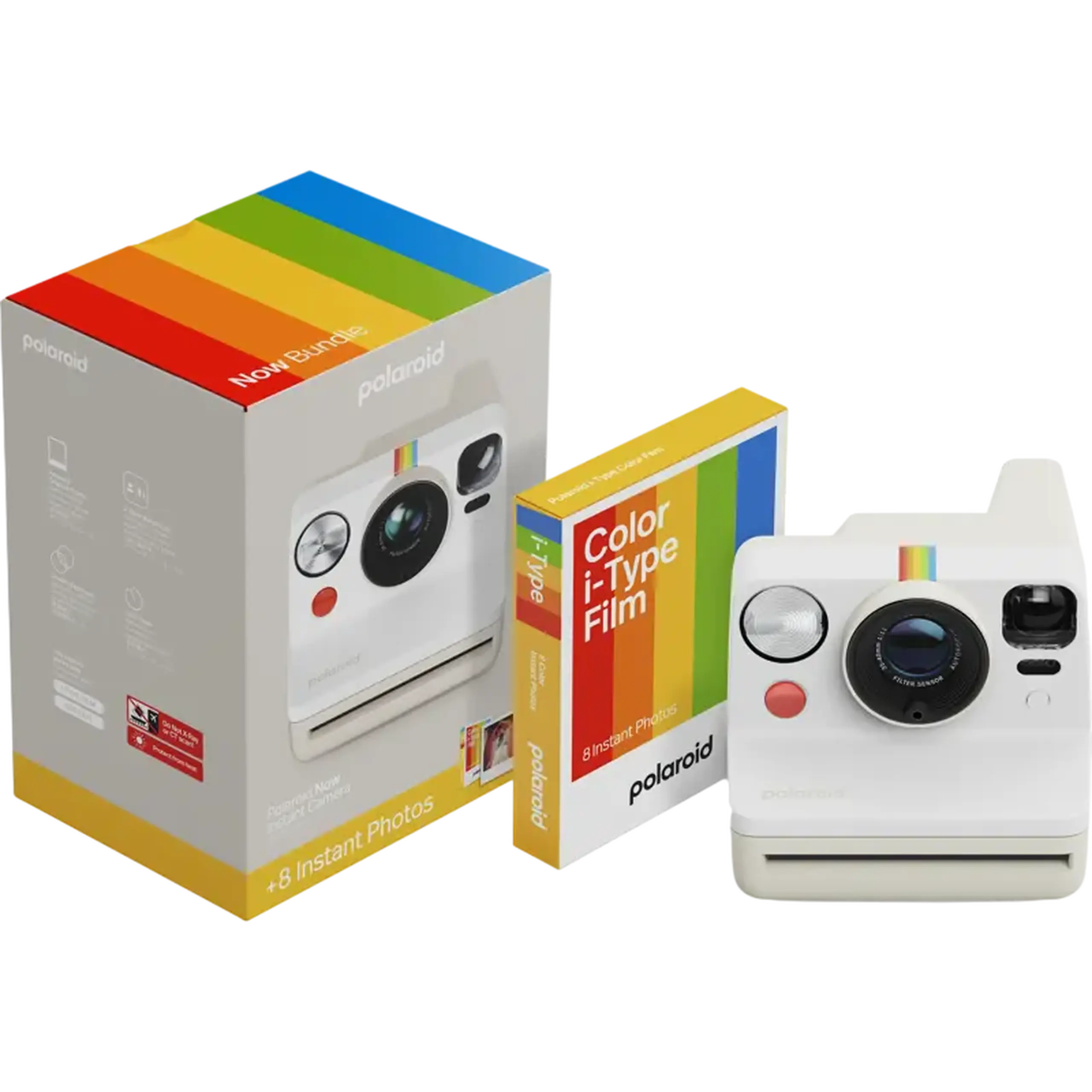 Cameră Foto Polaroid Now Gen 3 + Color Film Bundle, Alb