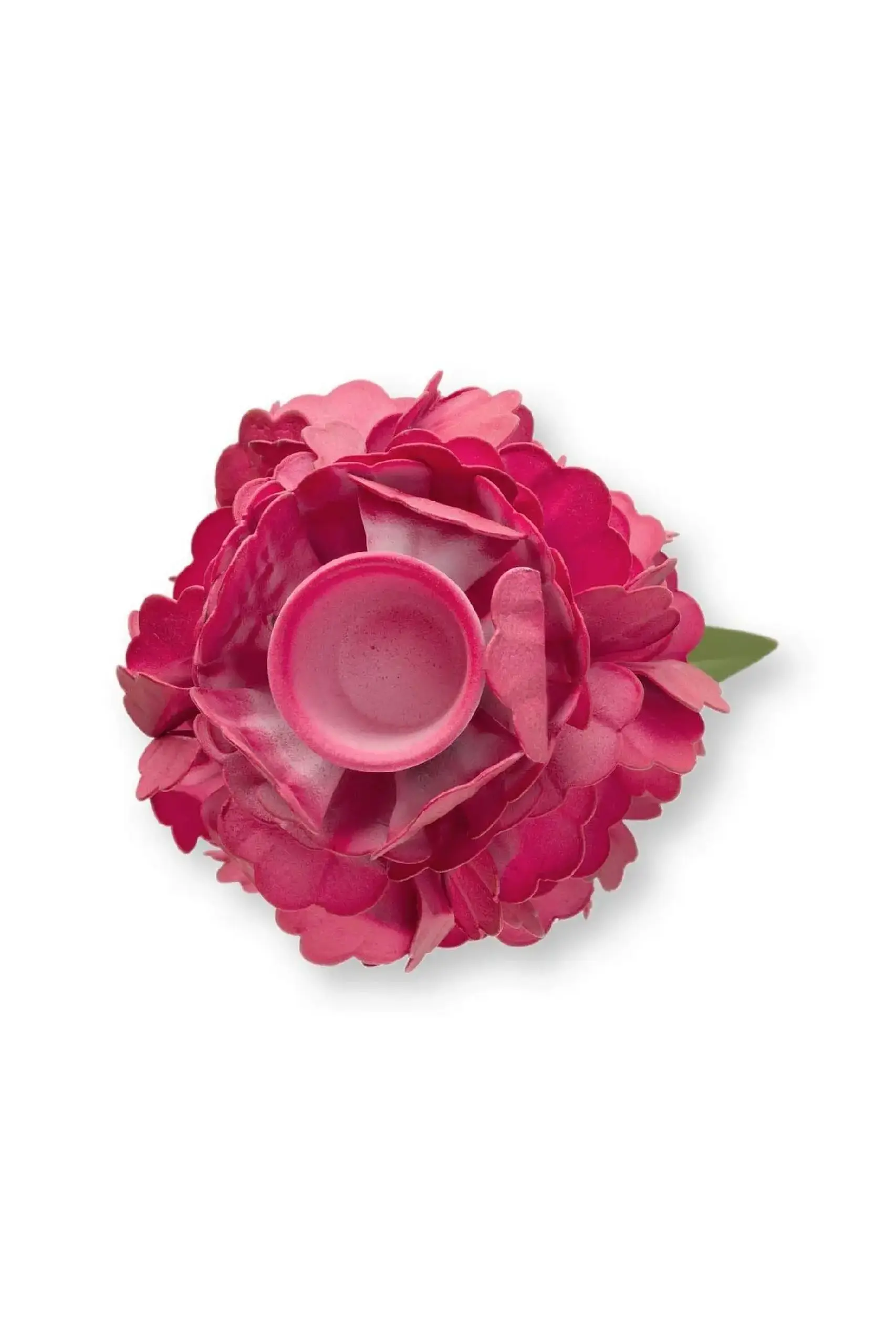 Suport din metal pentru lumânare Flower, roz, 31.5cm